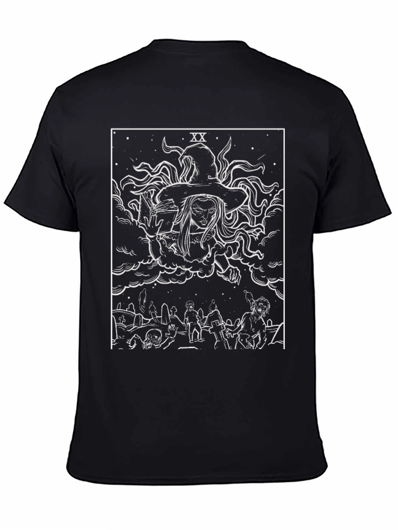 Witch Tarot Card Graphic Black T-Shirt
