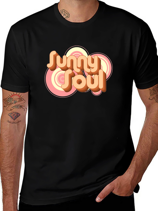 Sunny Soul Retro Graphic Black T-Shirt