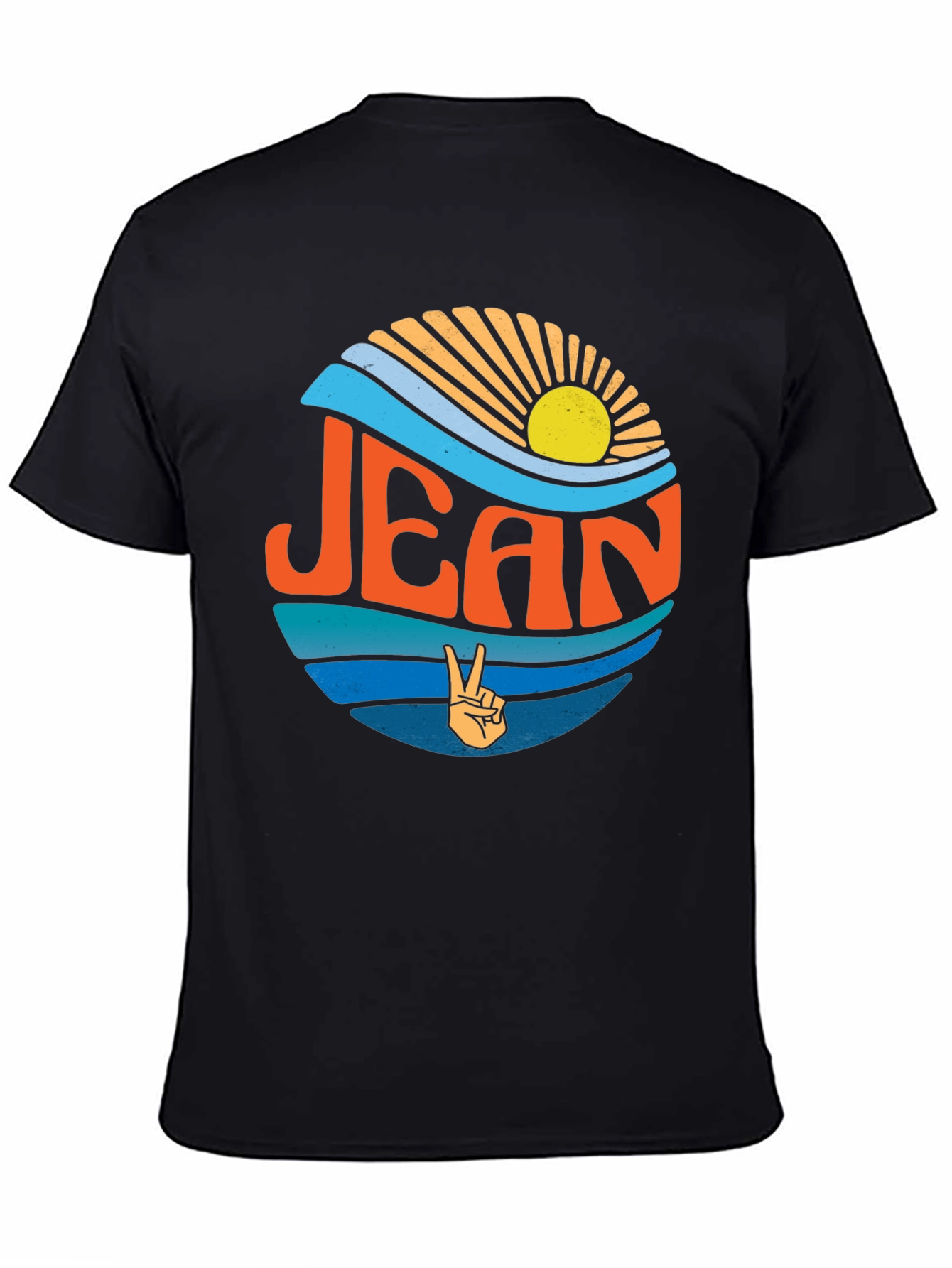 Retro JEAN Peace Sign Graphic T-Shirt
