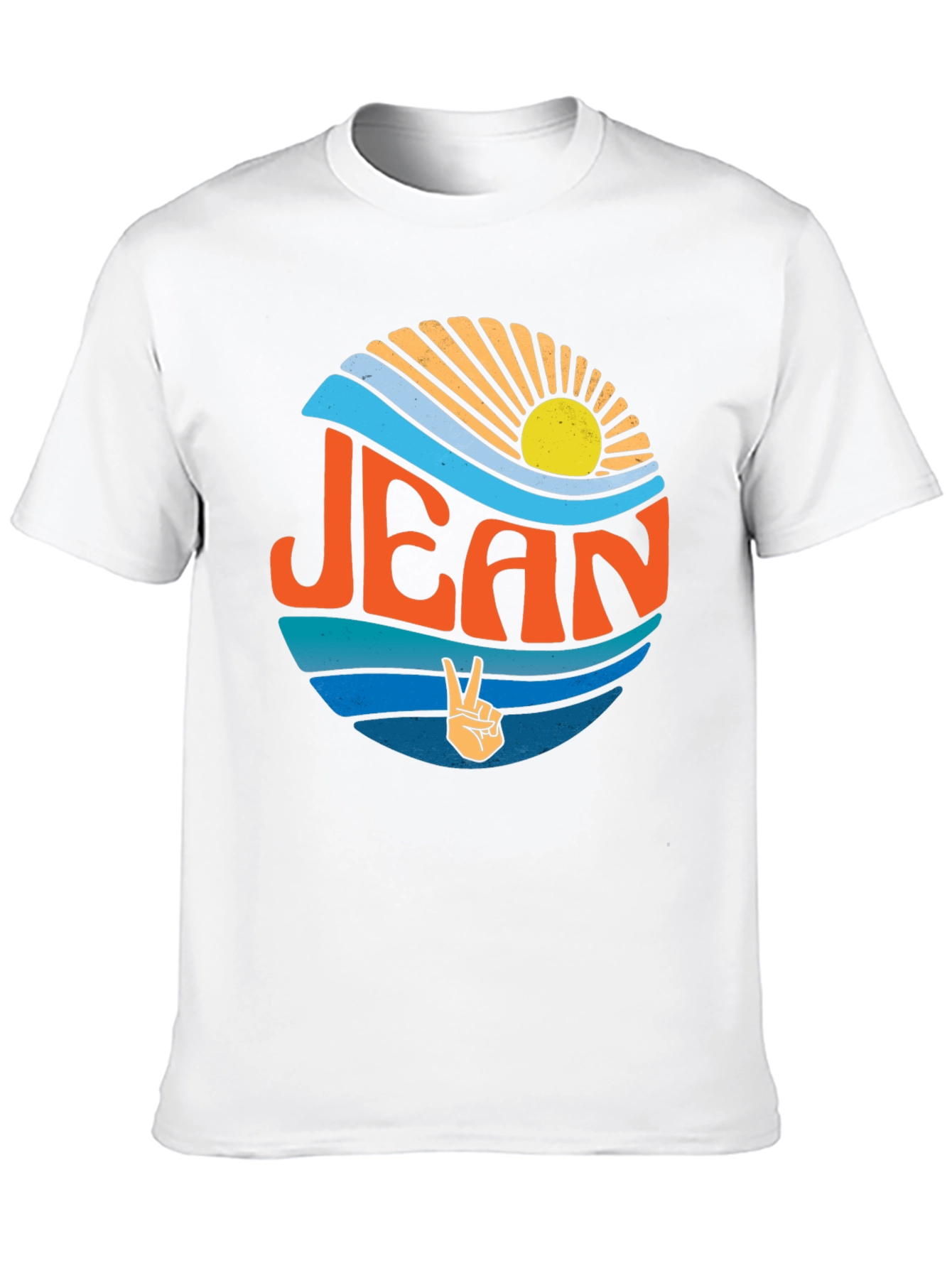 Retro JEAN Peace Sign Graphic T-Shirt