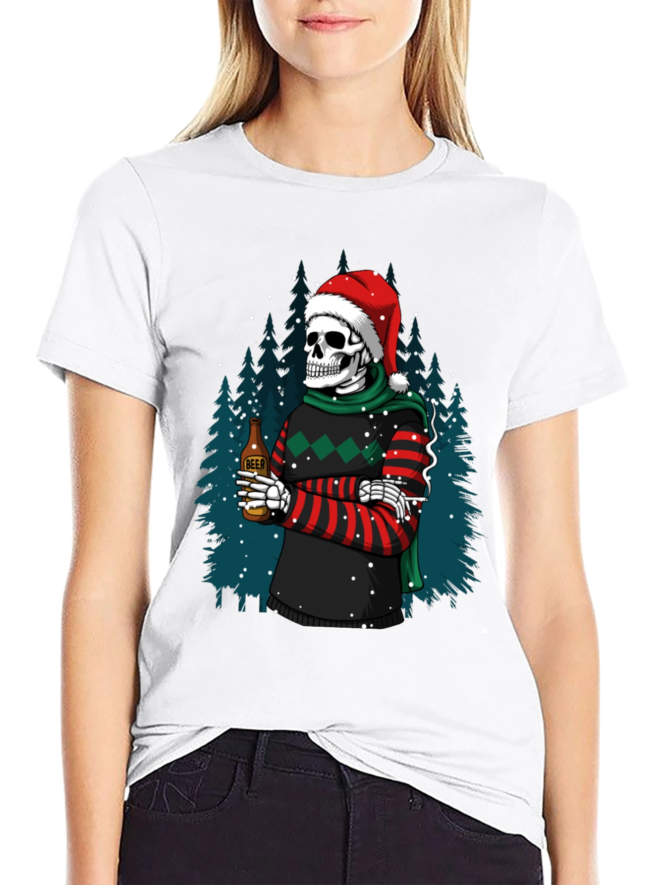 Skeleton Christmas Beer T-Shirt