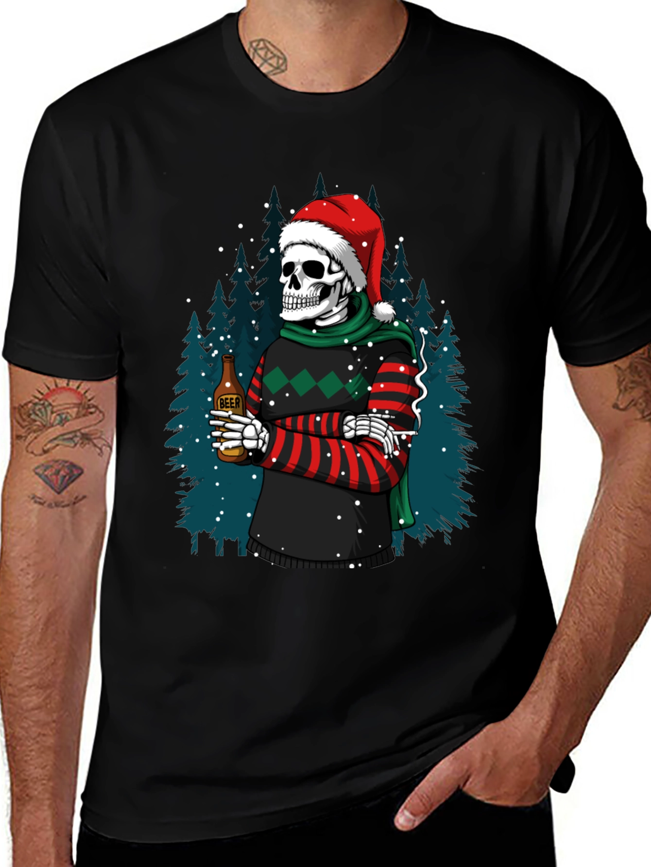 Skeleton Christmas Beer T-Shirt