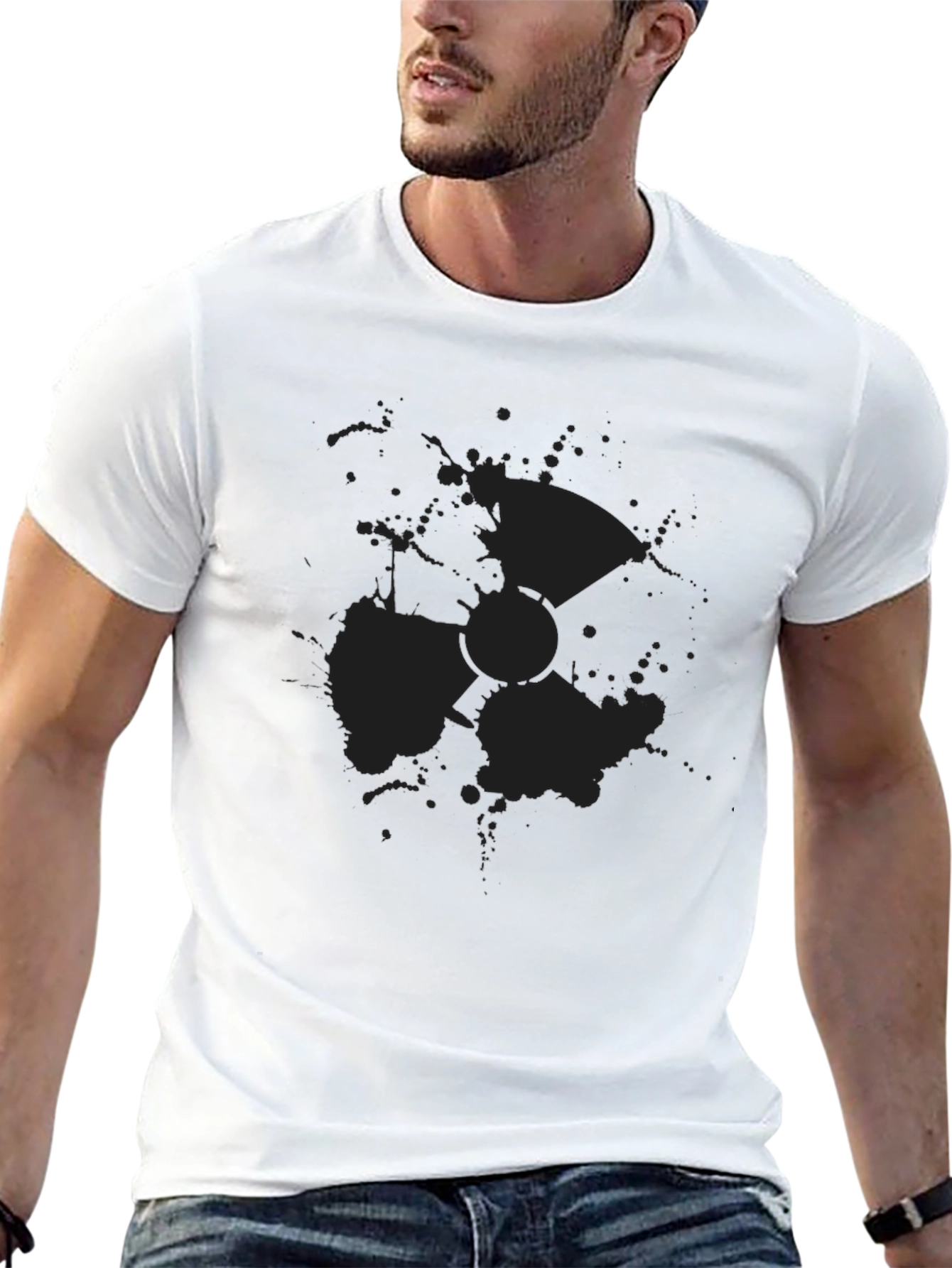 Mens Black Radiation Symbol T-Shirt