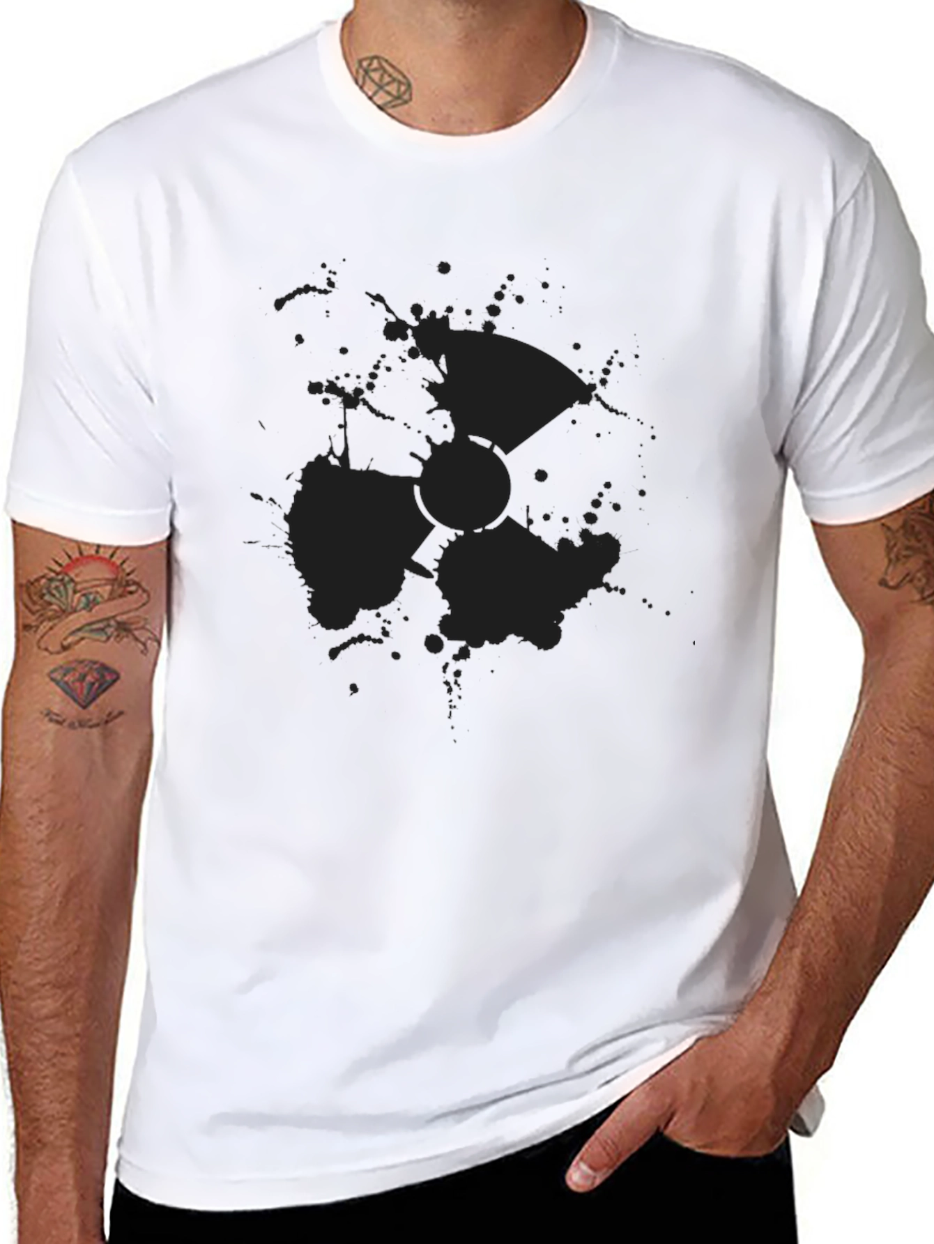 Mens Black Radiation Symbol T-Shirt