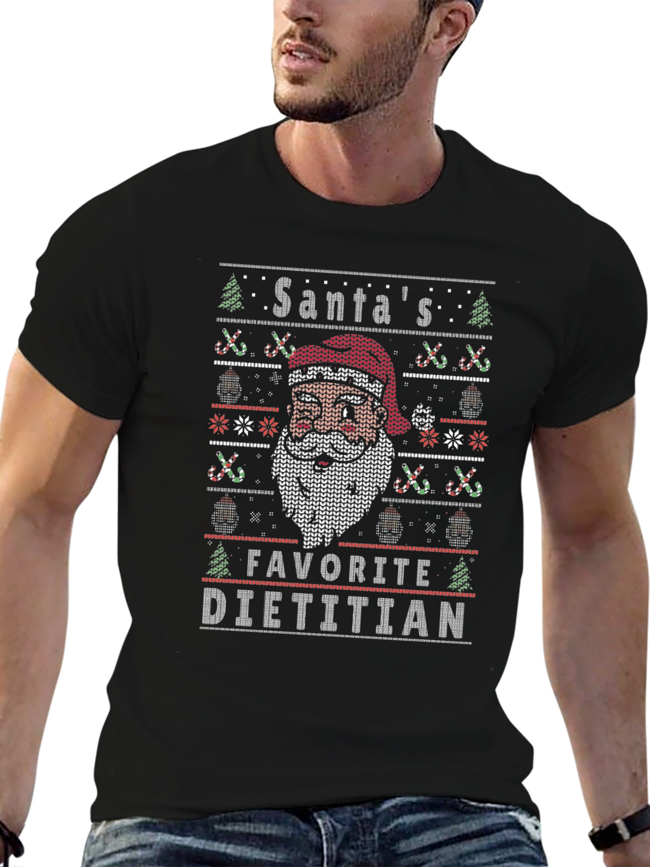 Santas Favorite Dietitian Ugly Christmas Sweater T-Shirt