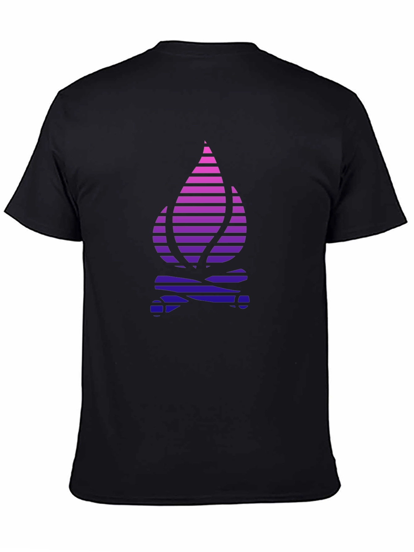 Stripped Flame Graphic Black T-Shirt