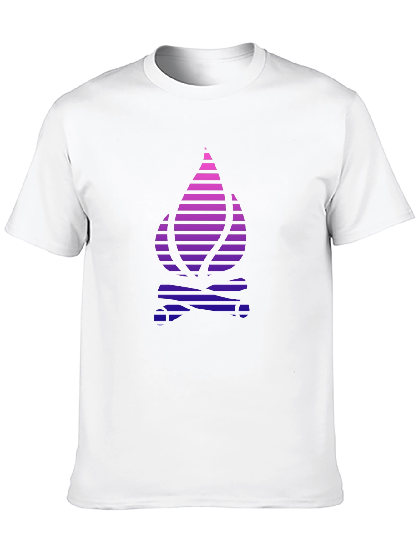 Stripped Flame Graphic Black T-Shirt