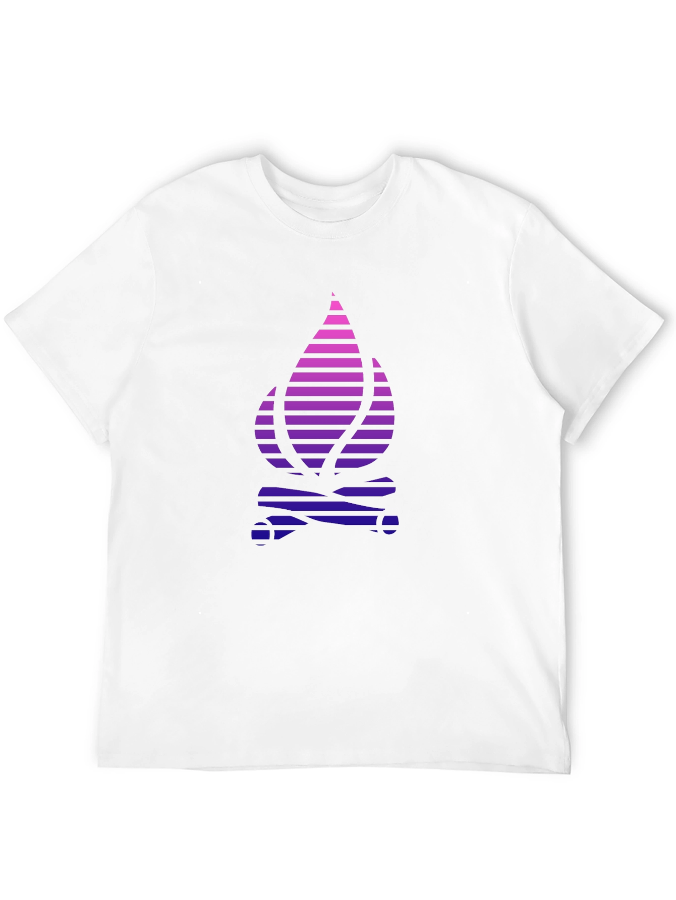Stripped Flame Graphic Black T-Shirt
