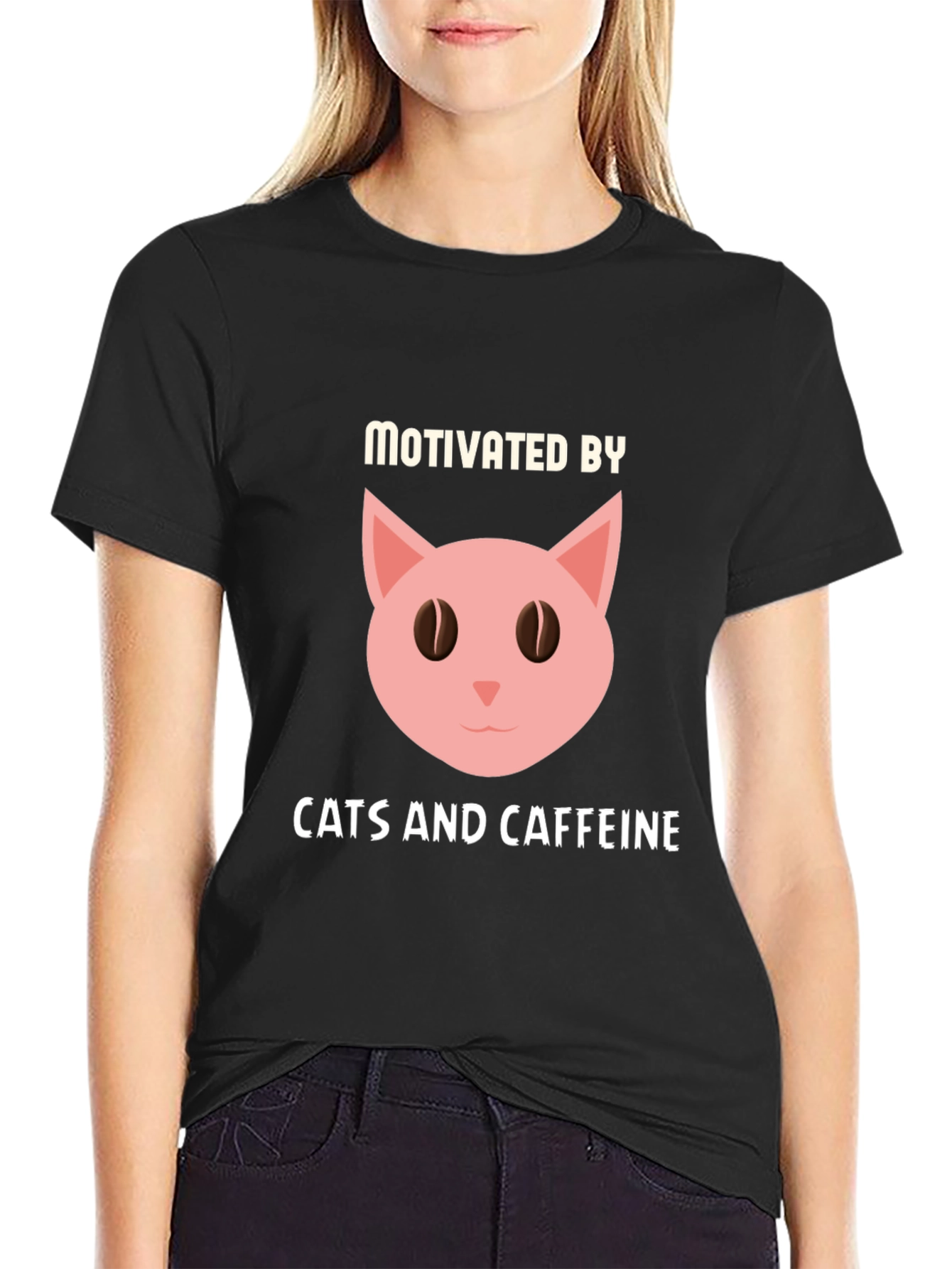 Motivated by Cats and Caffeine T-Shirt