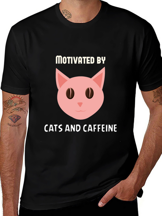 Motivated by Cats and Caffeine T-Shirt