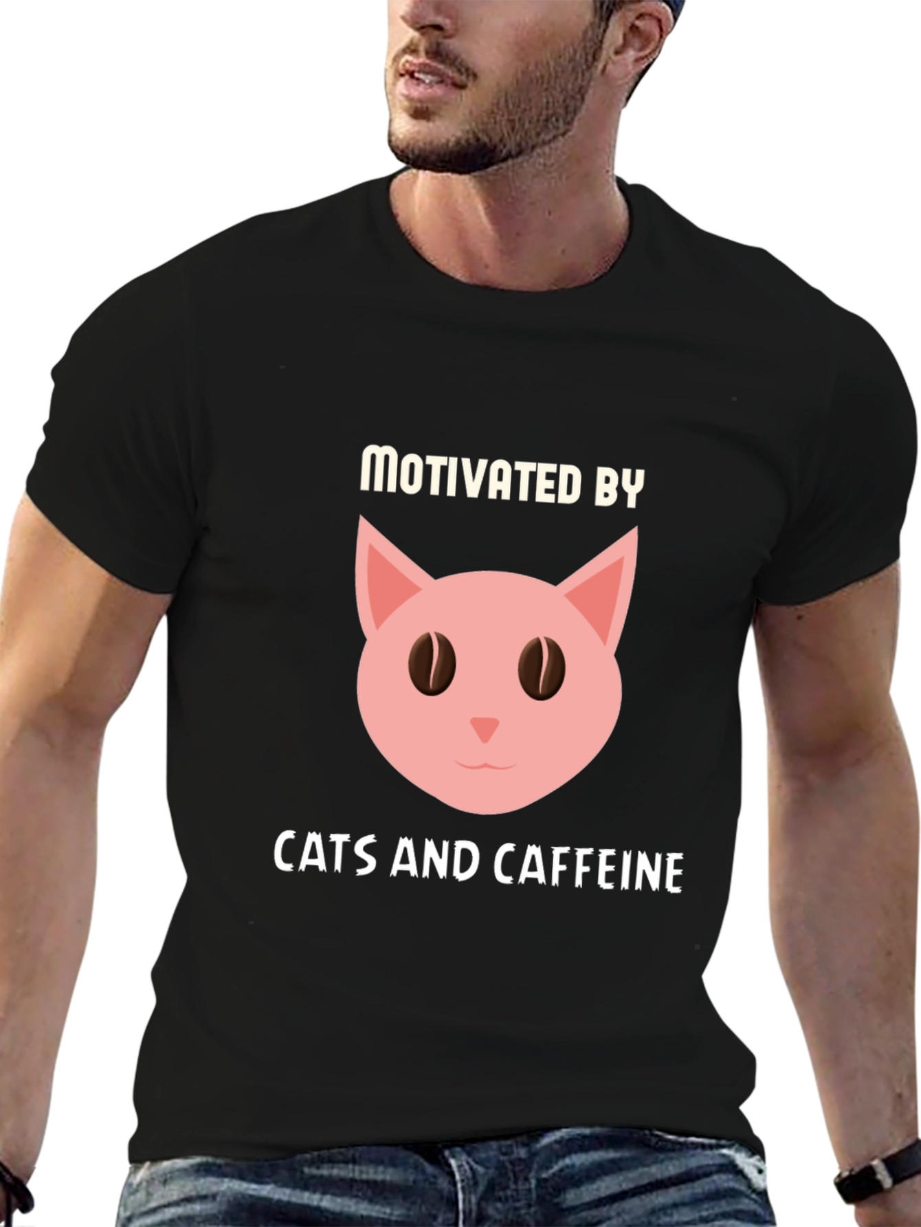 Motivated by Cats and Caffeine T-Shirt