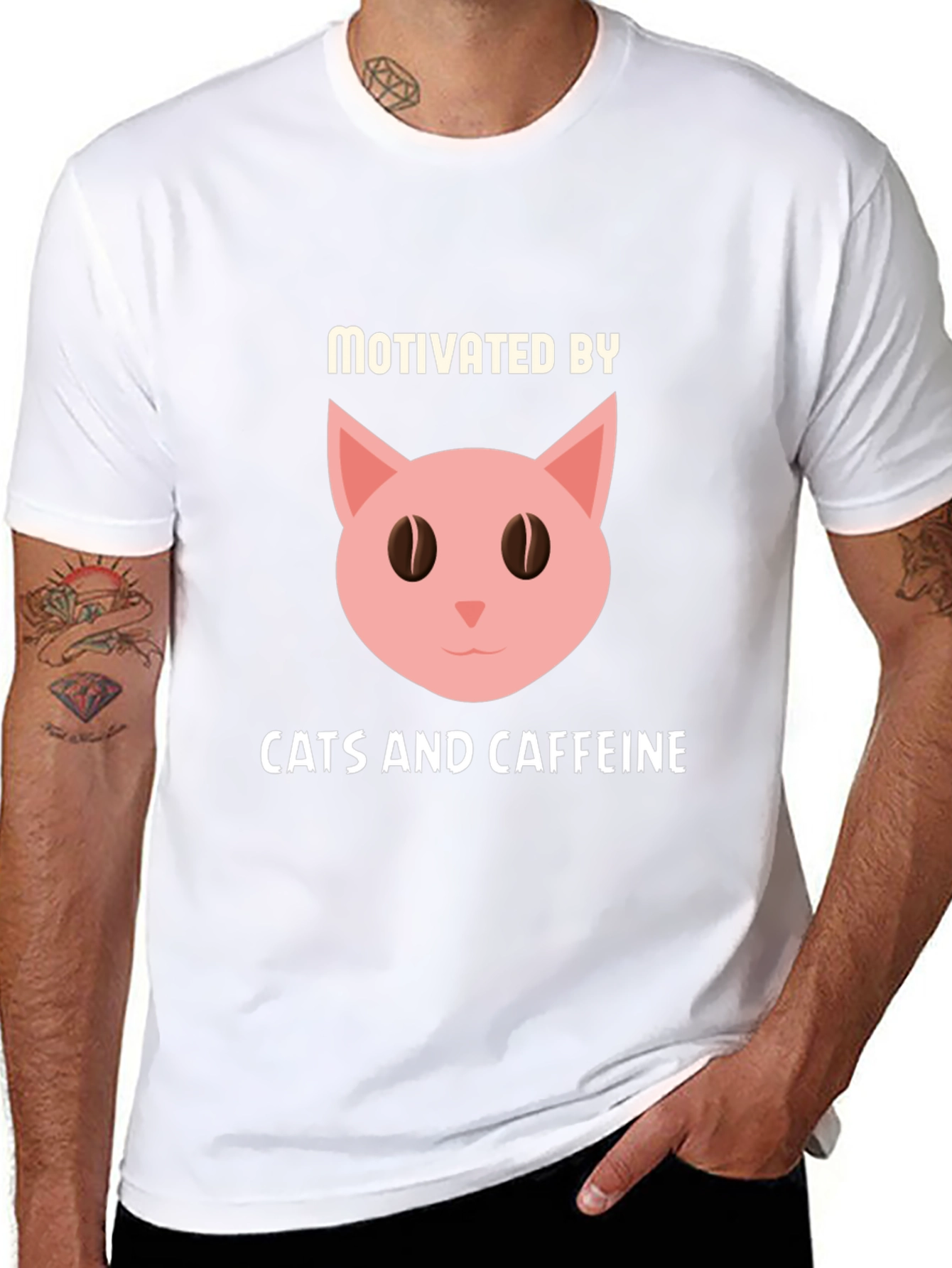 Motivated by Cats and Caffeine T-Shirt