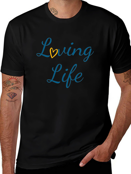 Loving Life Black T-Shirt with Heart Detail
