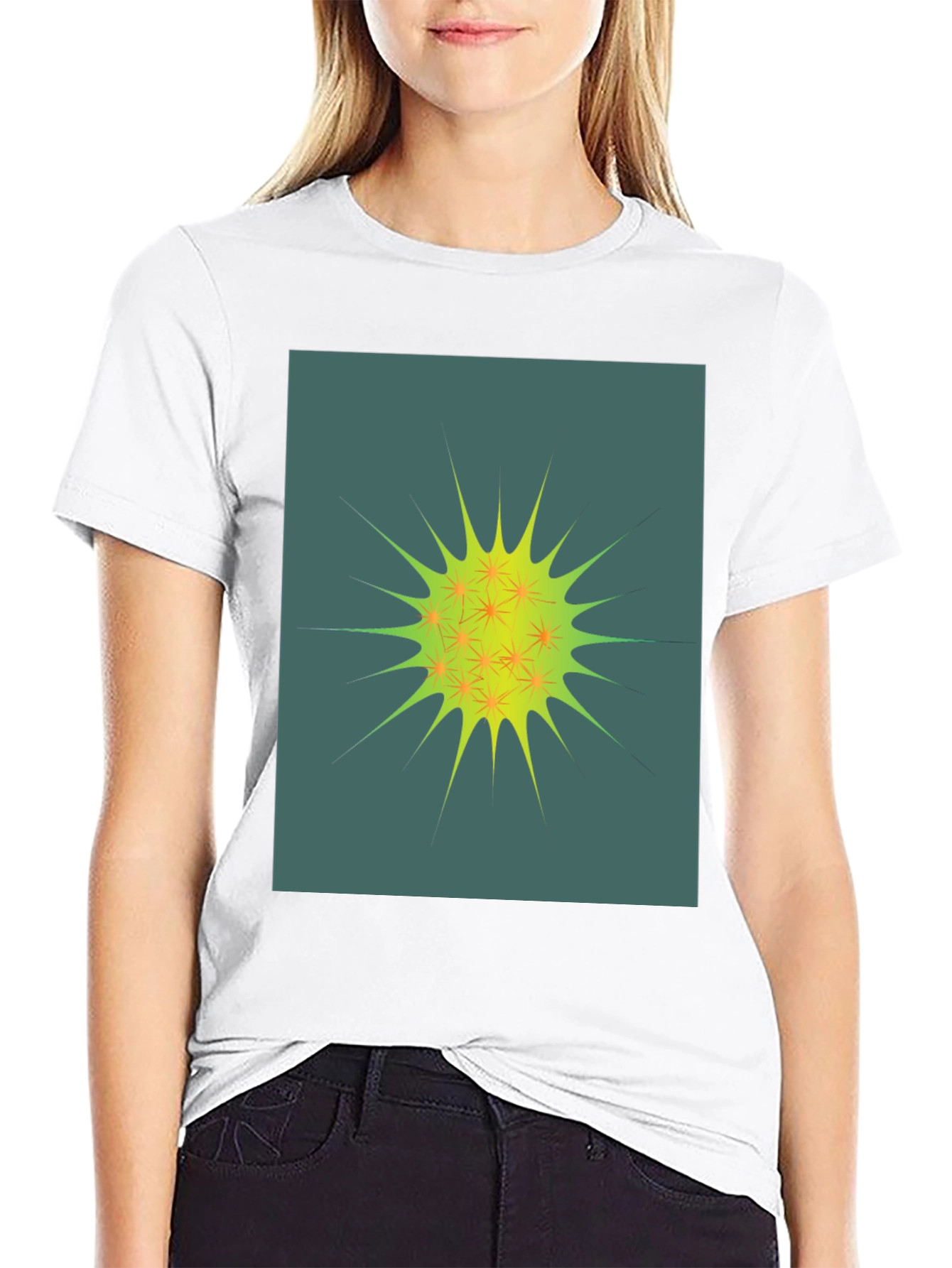 Abstract Spiky Graphic Tee - Unisex Black T-Shirt