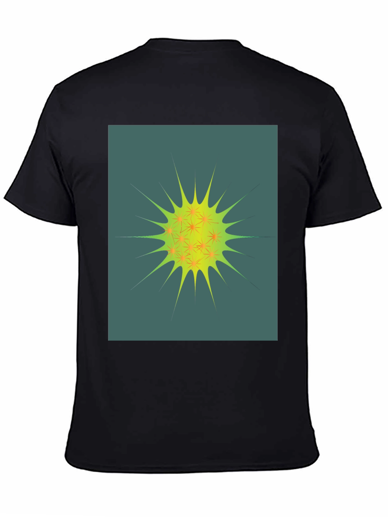 Abstract Spiky Graphic Tee - Unisex Black T-Shirt
