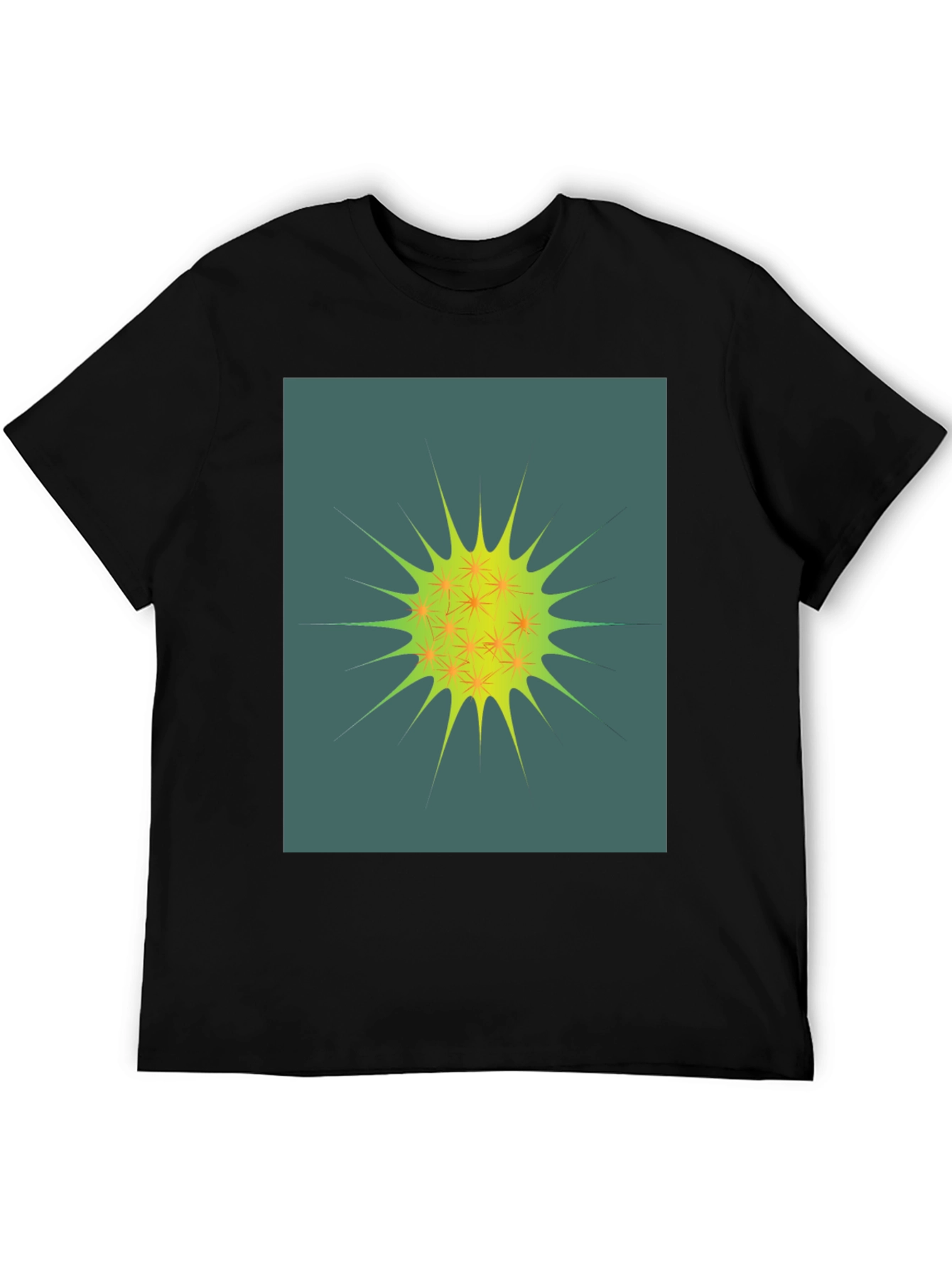 Abstract Spiky Graphic Tee - Unisex Black T-Shirt