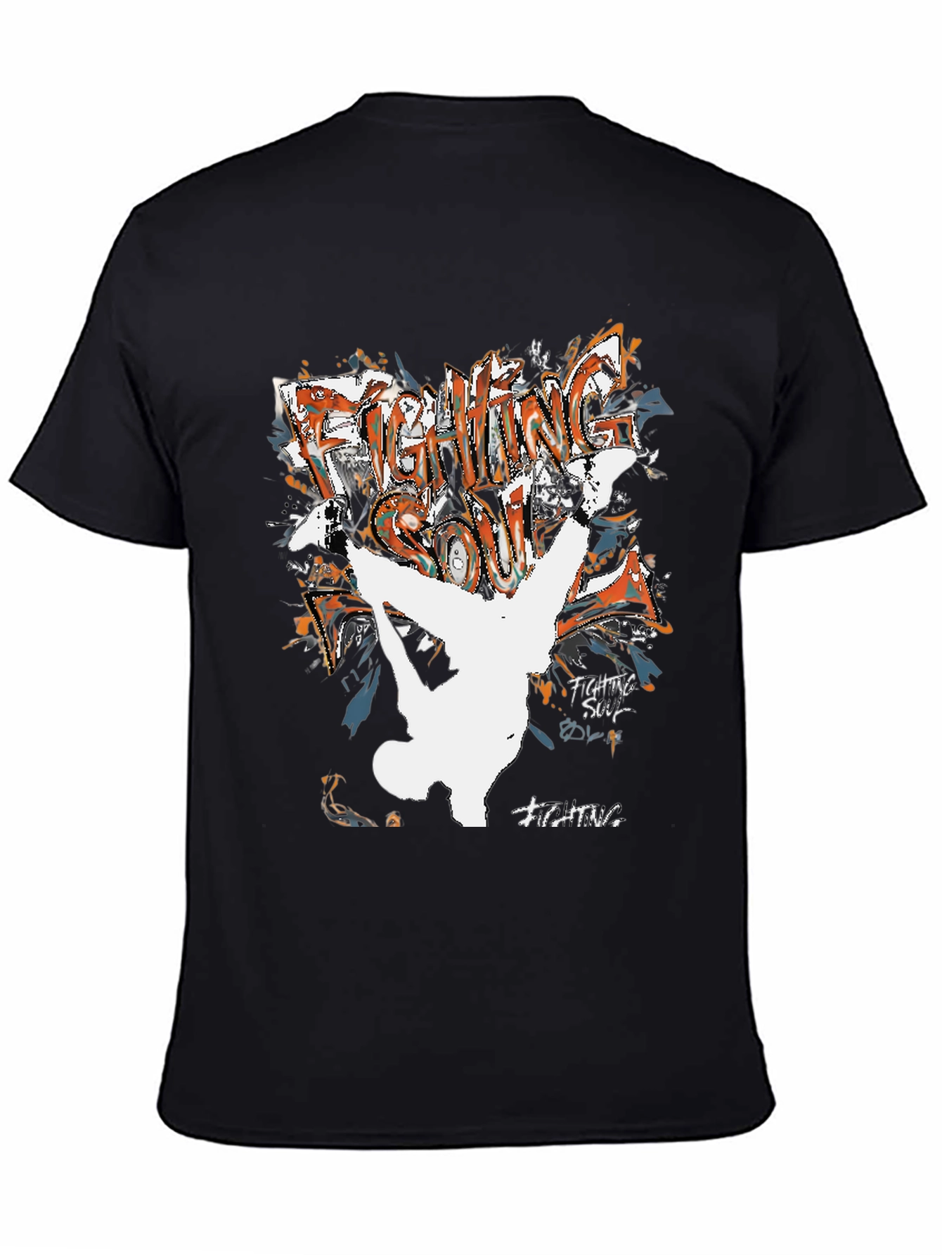 Fighting Soul Black T-Shirt Graphic Tee