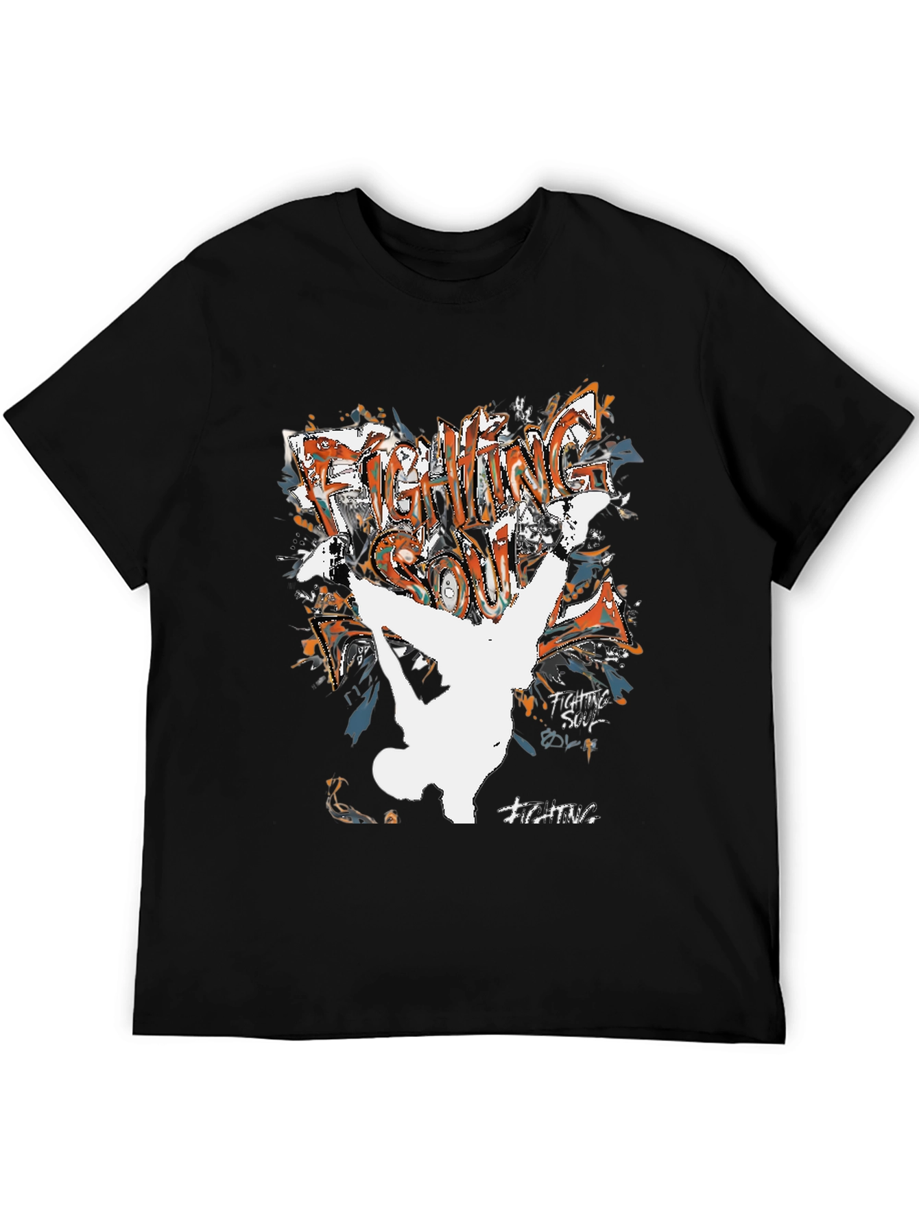 Fighting Soul Black T-Shirt Graphic Tee