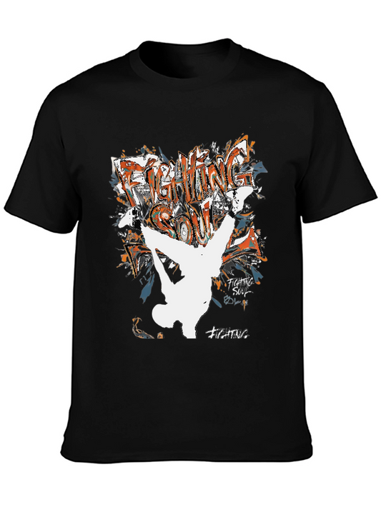 Fighting Soul Black T-Shirt Graphic Tee