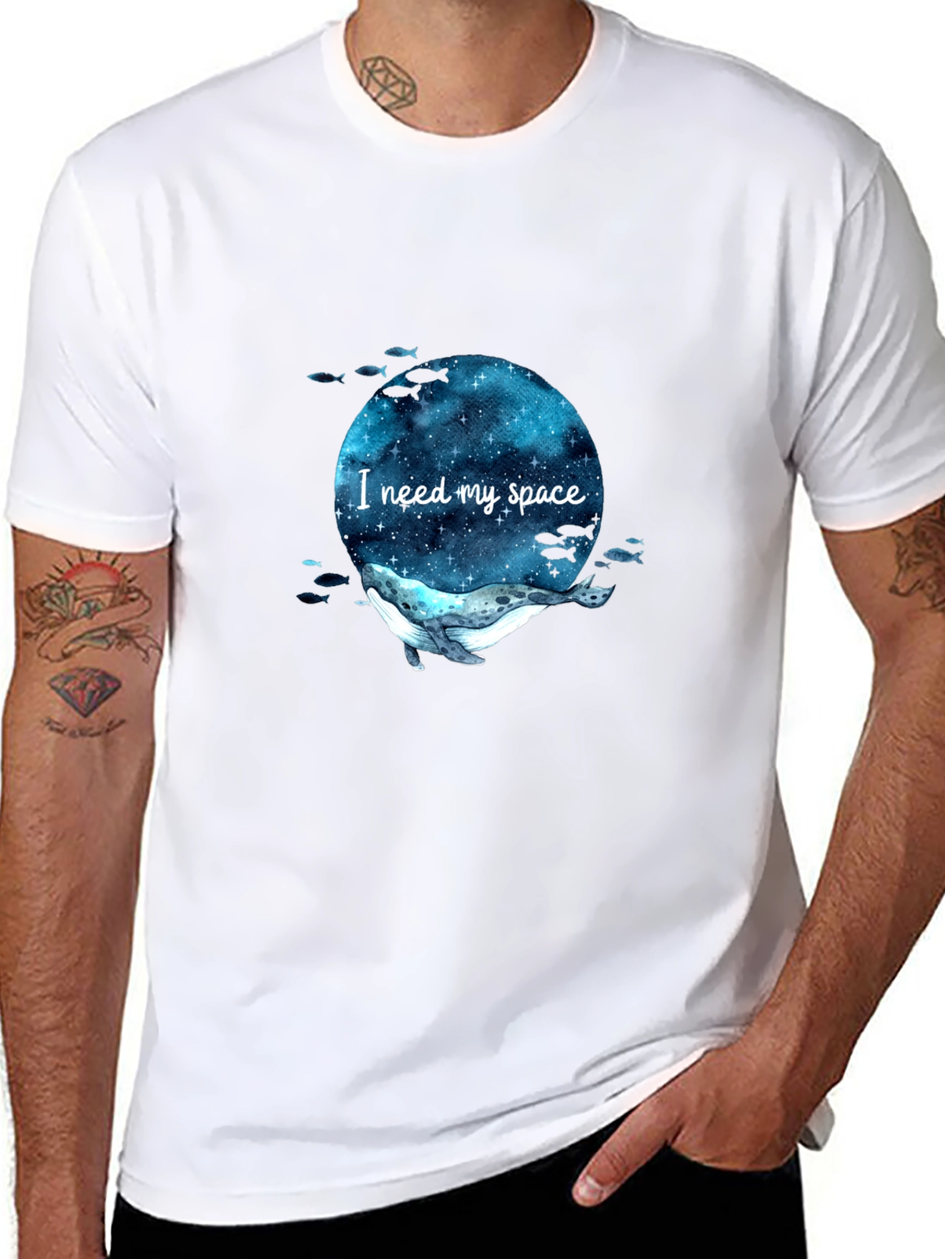 I Need My Space Whale T-Shirt - Galaxy Design