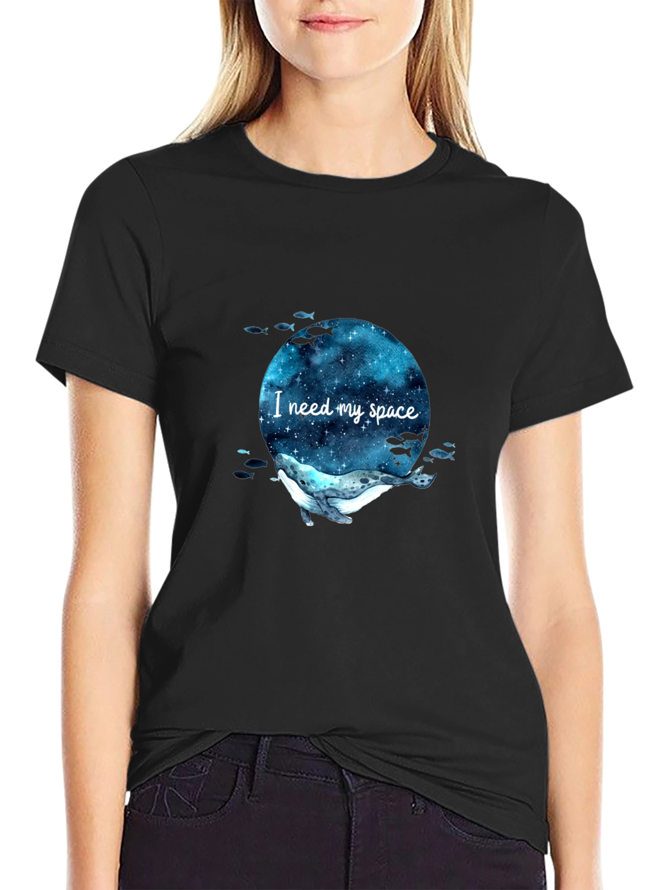I Need My Space Whale T-Shirt - Galaxy Design