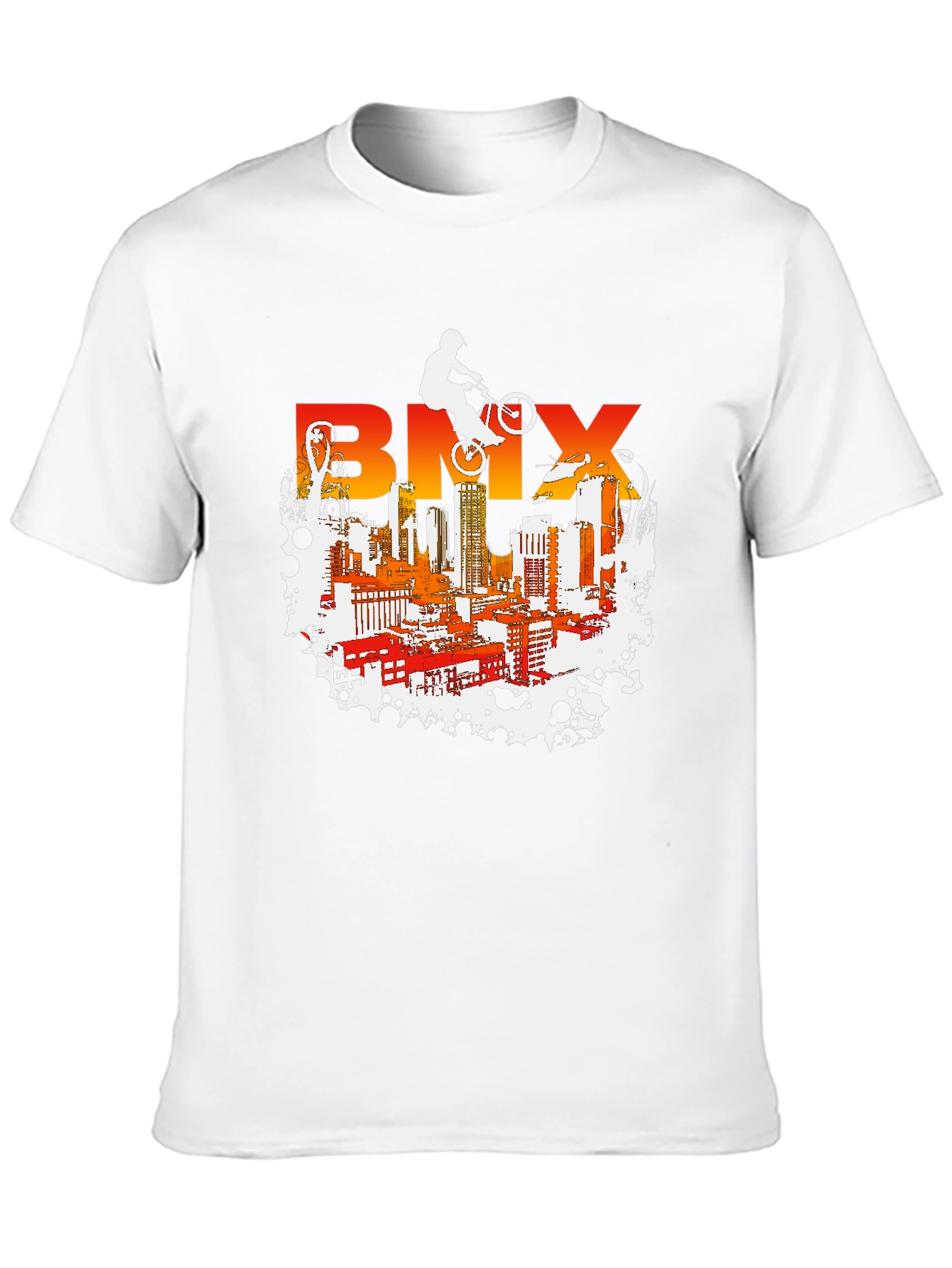 BMX Cityscape Graphic Tee - Urban Rider T-Shirt