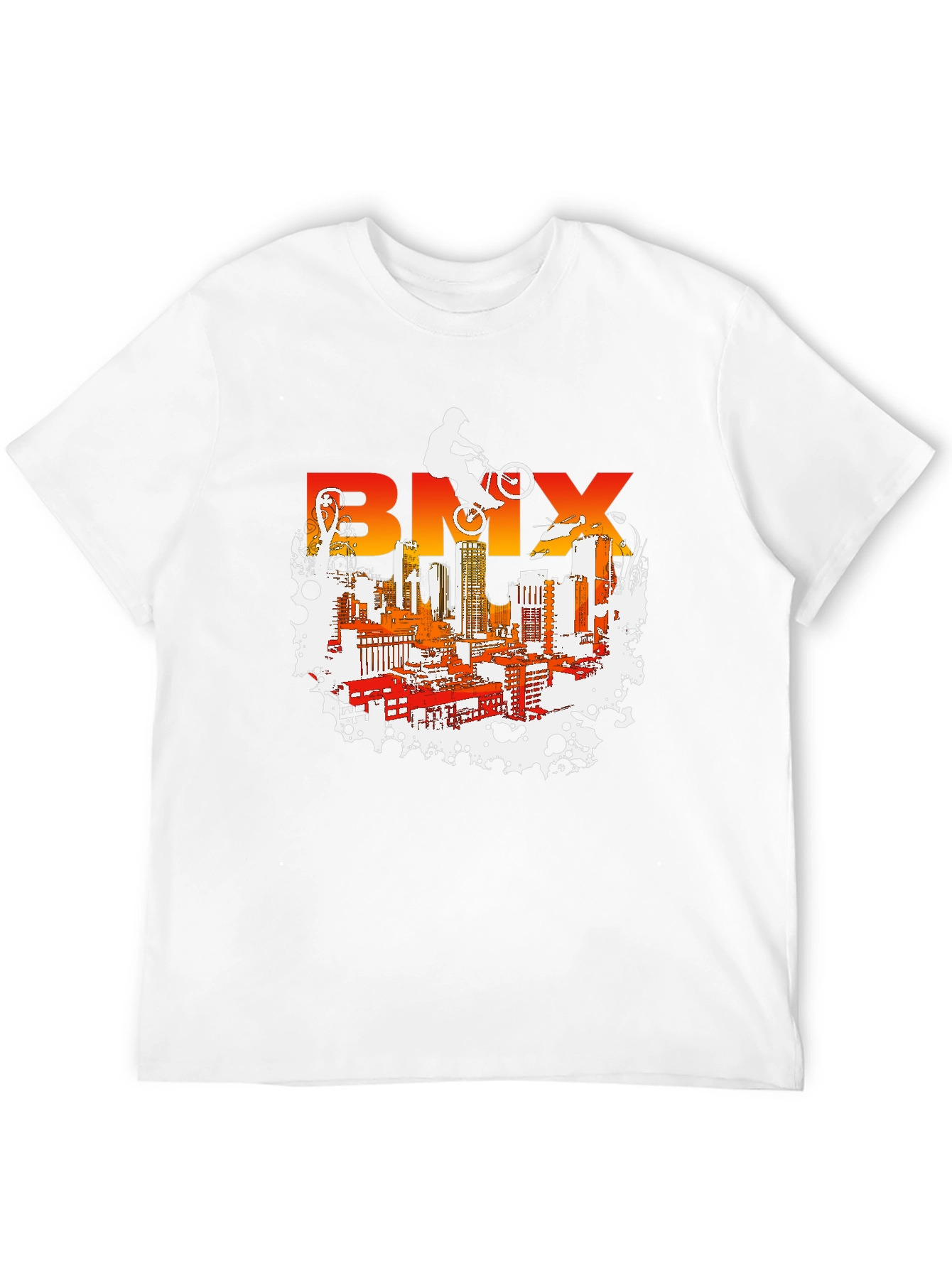 BMX Cityscape Graphic Tee - Urban Rider T-Shirt