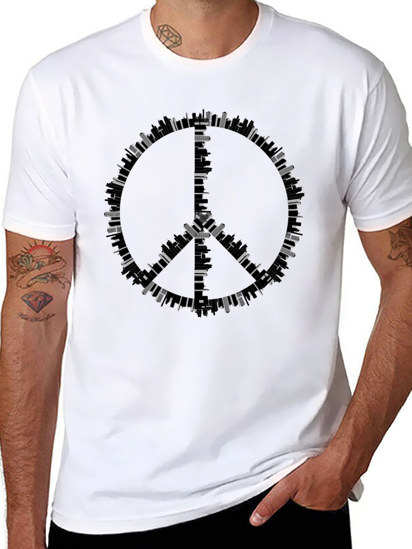 Peace Symbol Graphic Tee - Urban Style