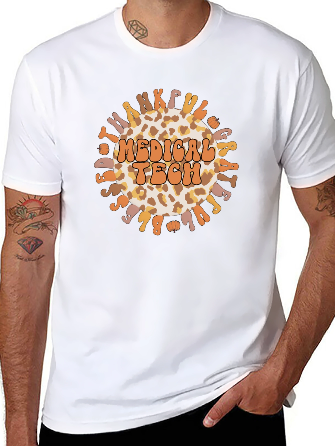 Medical Tech Leopard Print Thanksgiving Graphic Tee