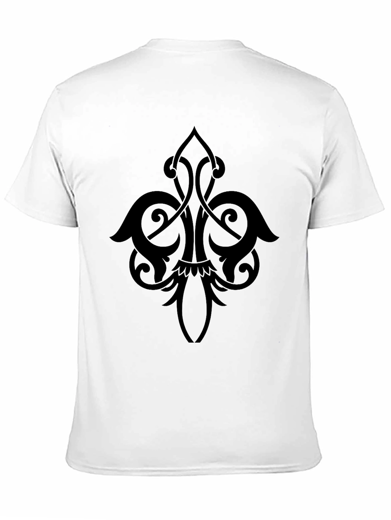 Mens Black T-Shirt with Elegant Ornamental Design