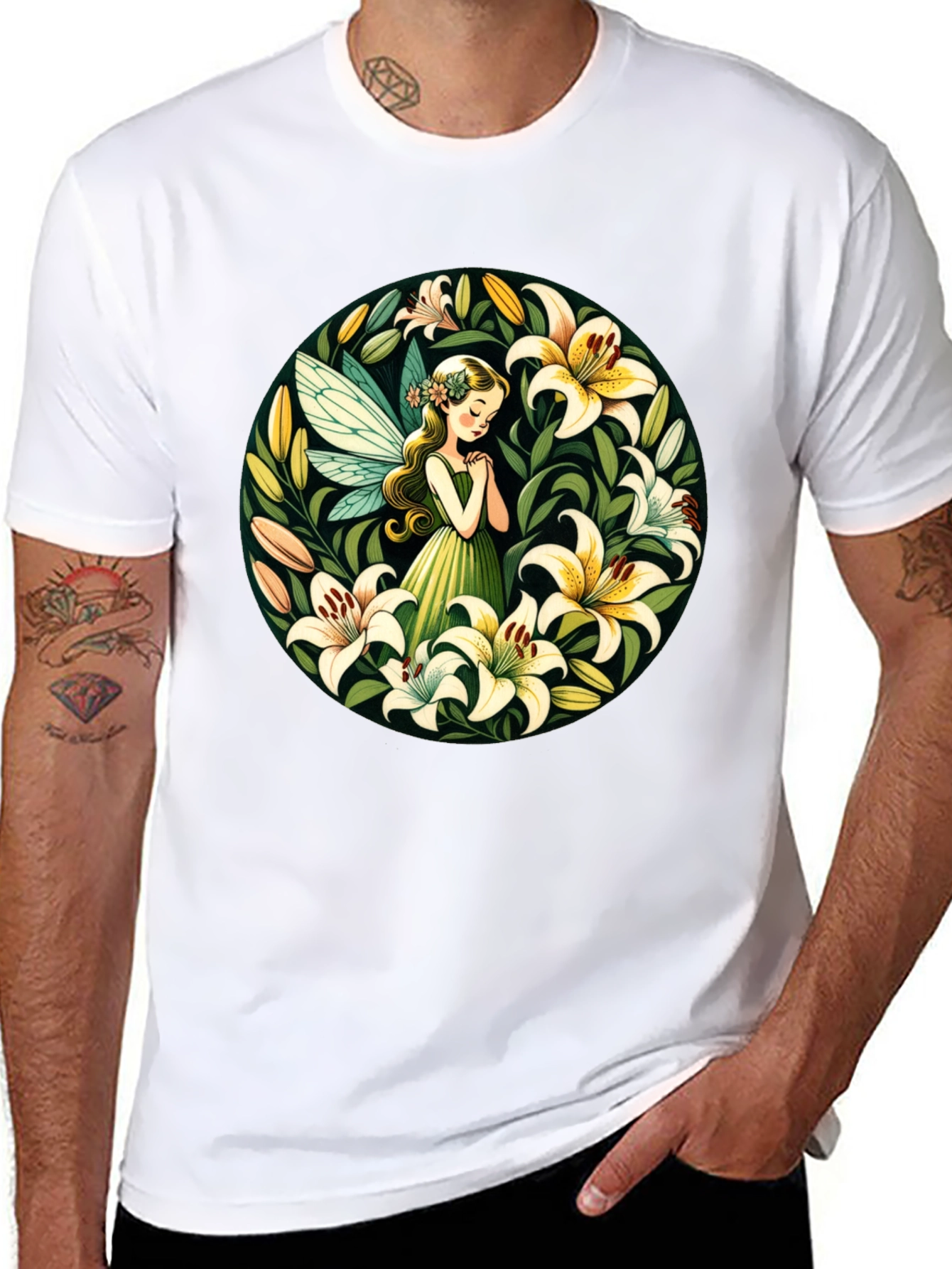 Fairy Lily T-Shirt - Whimsical Floral Design