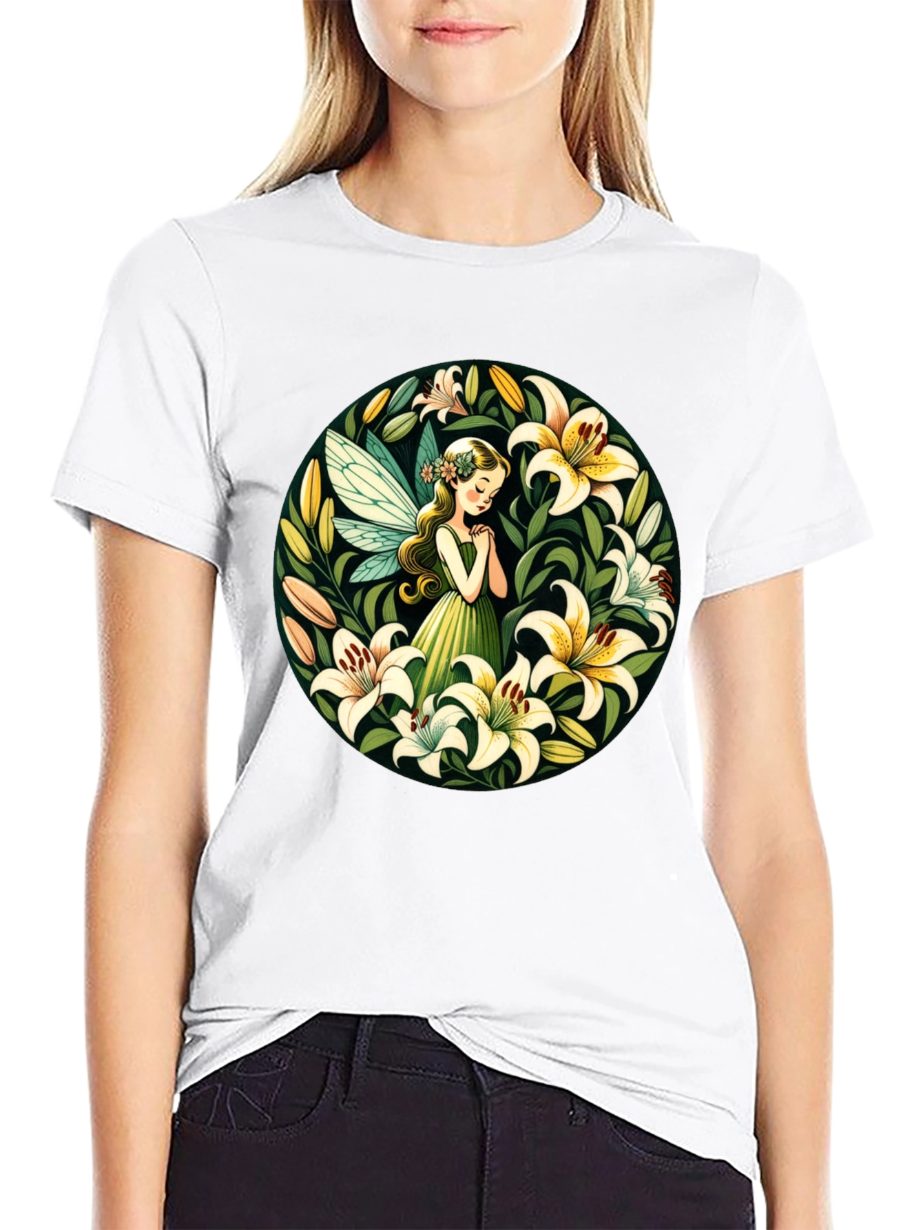 Fairy Lily T-Shirt - Whimsical Floral Design
