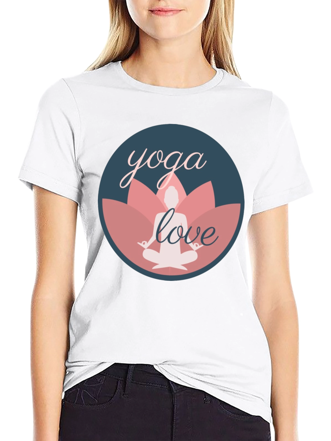 Yoga Love Graphic Tee - Black Cotton T-Shirt