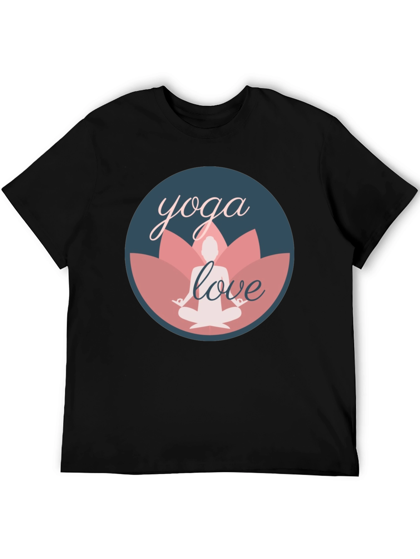 Yoga Love Graphic Tee - Black Cotton T-Shirt