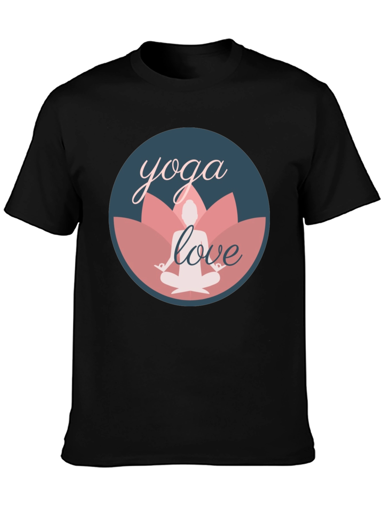 Yoga Love Graphic Tee - Black Cotton T-Shirt