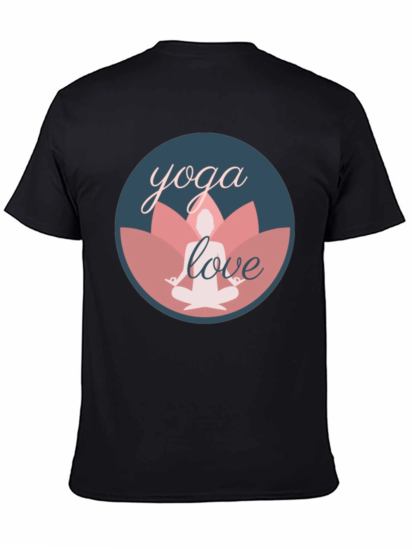 Yoga Love Graphic Tee - Black Cotton T-Shirt