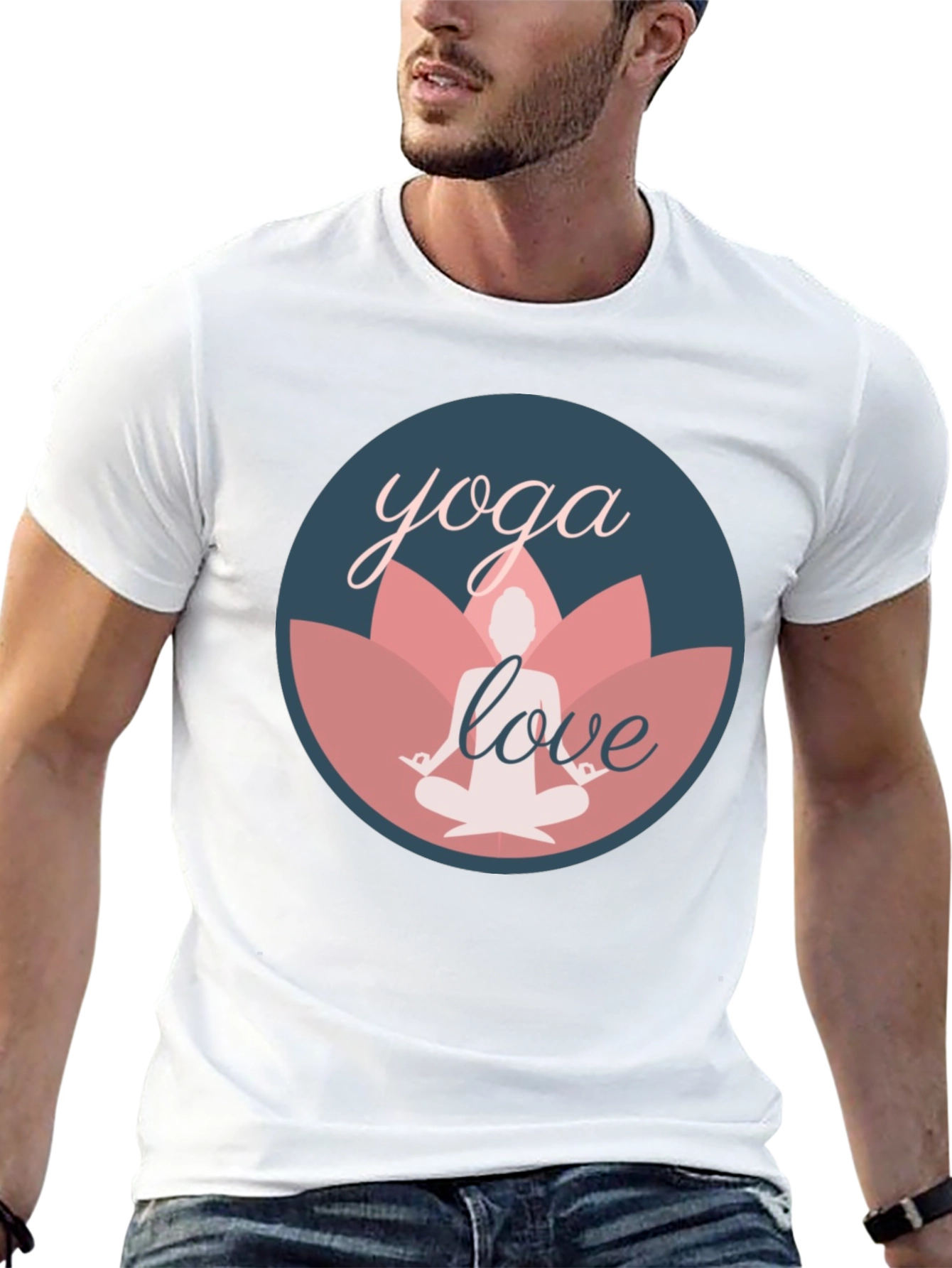 Yoga Love Graphic Tee - Black Cotton T-Shirt
