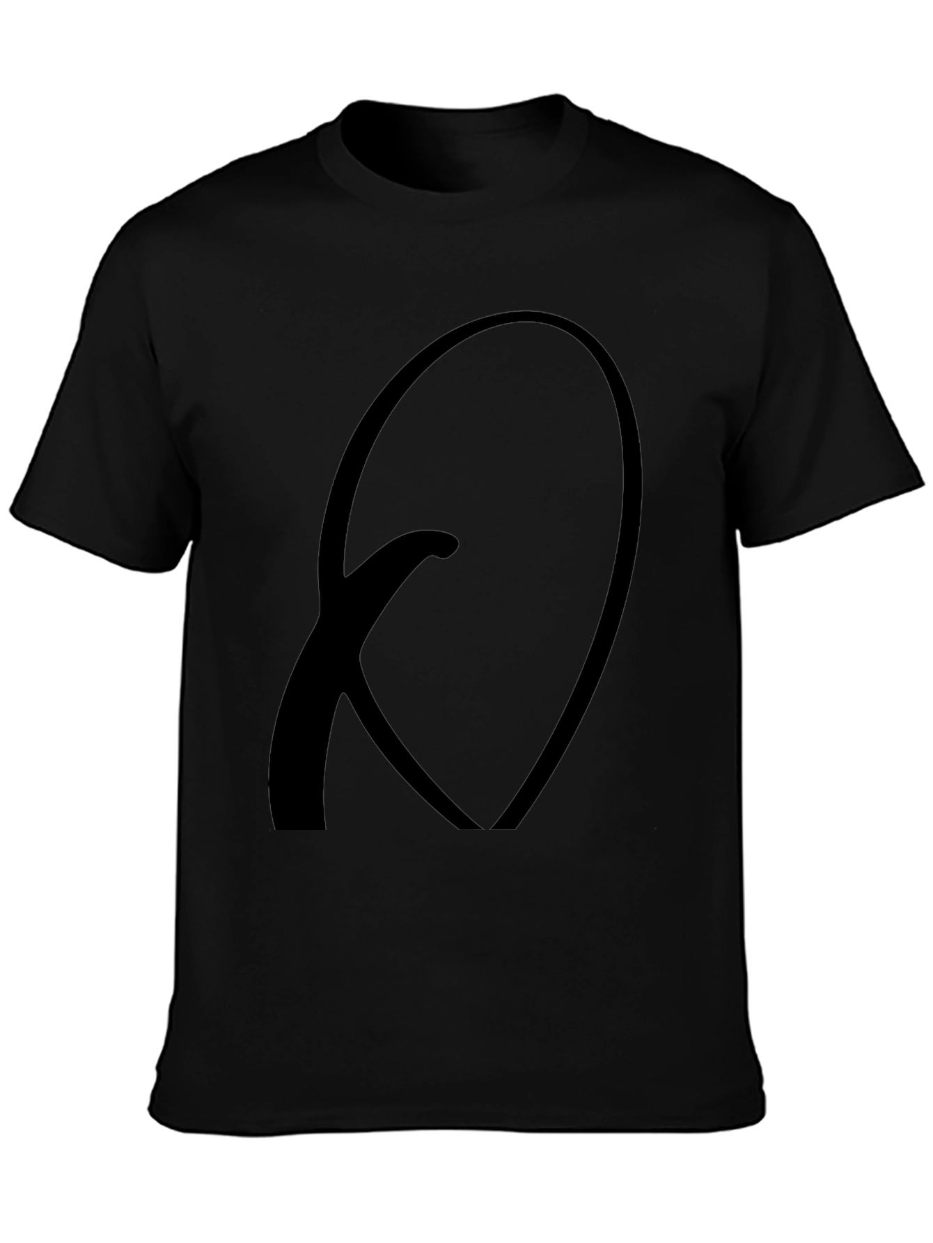Black T-Shirt with Abstract Q Design - Casual Wear