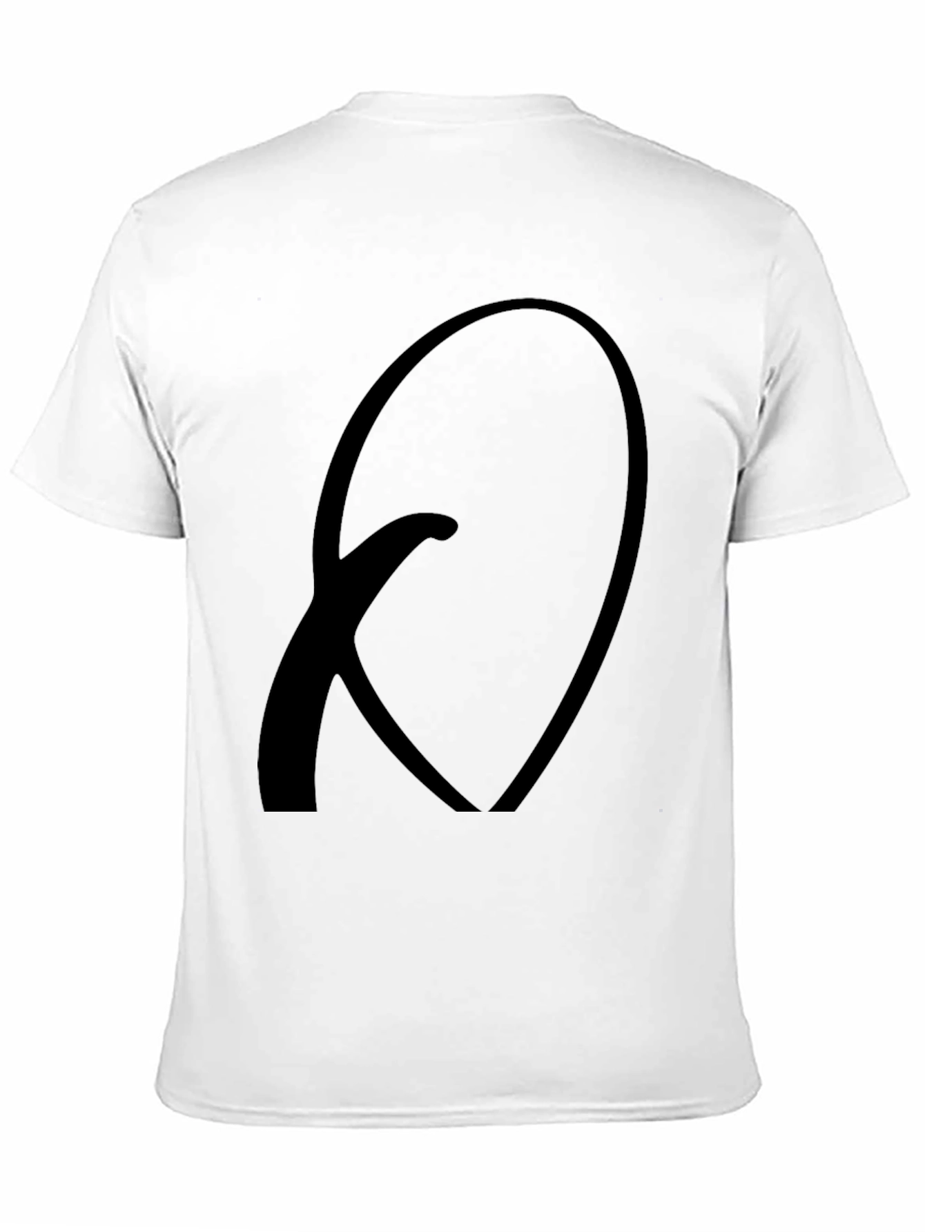 Black T-Shirt with Abstract Q Design - Casual Wear