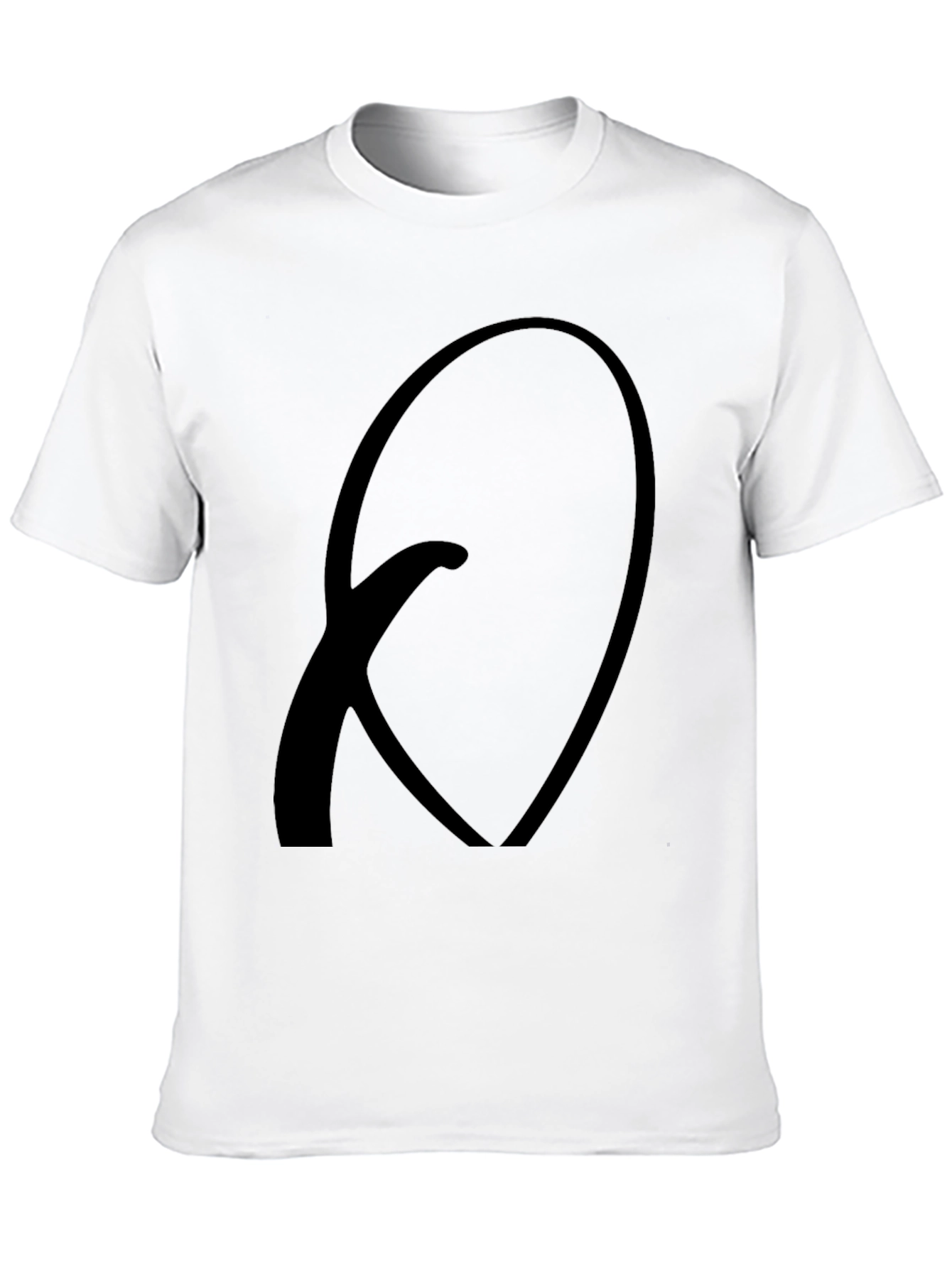 Black T-Shirt with Abstract Q Design - Casual Wear
