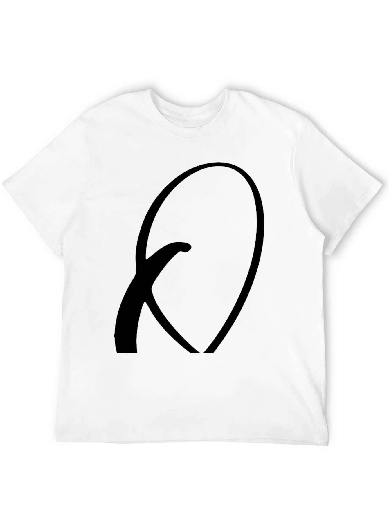 Black T-Shirt with Abstract Q Design - Casual Wear