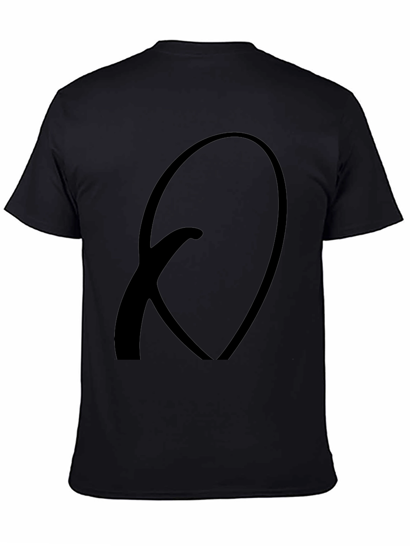 Black T-Shirt with Abstract Q Design - Casual Wear