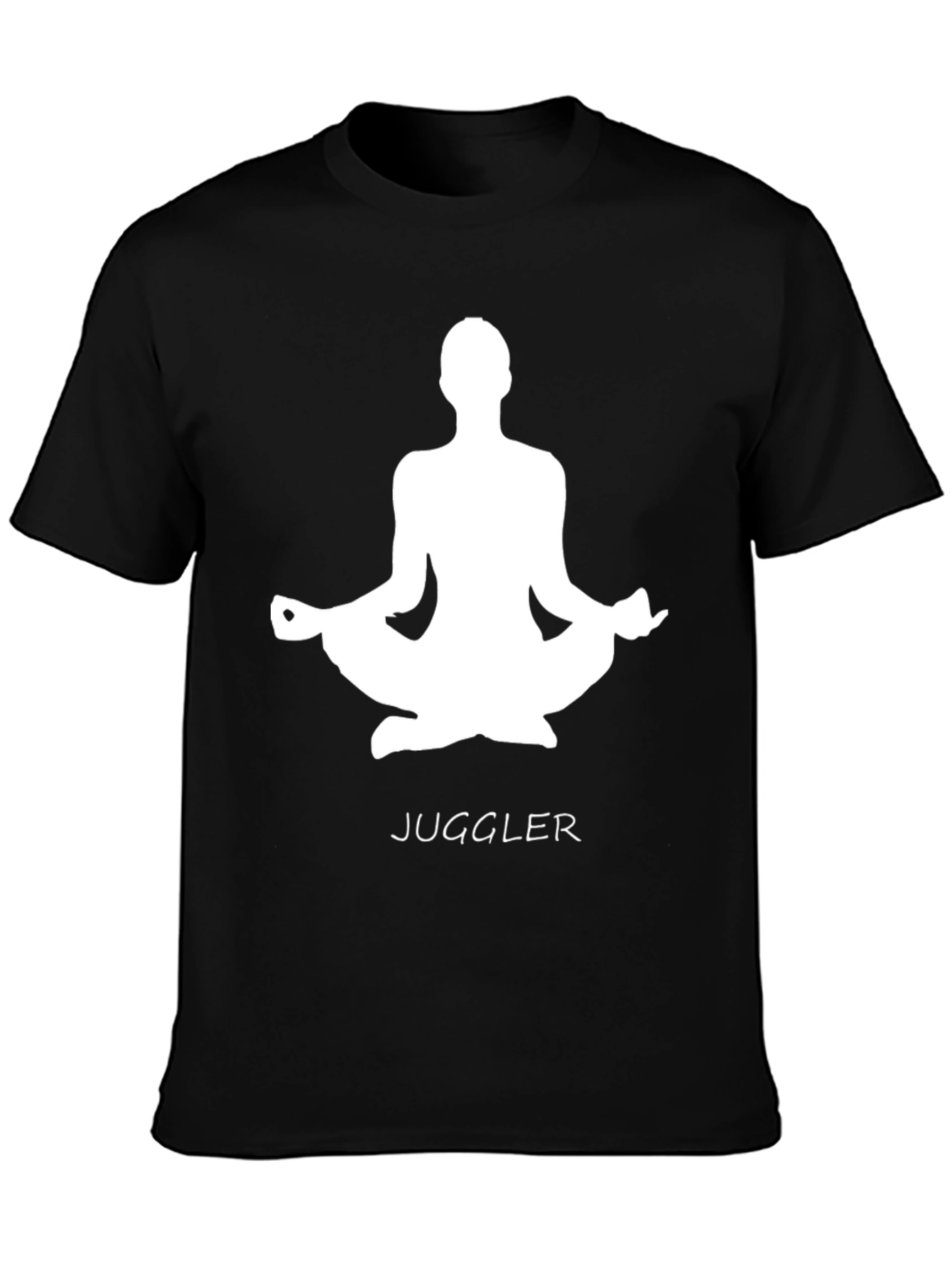 Juggler Pose Graphic Tee - Mens Black Cotton T-Shirt