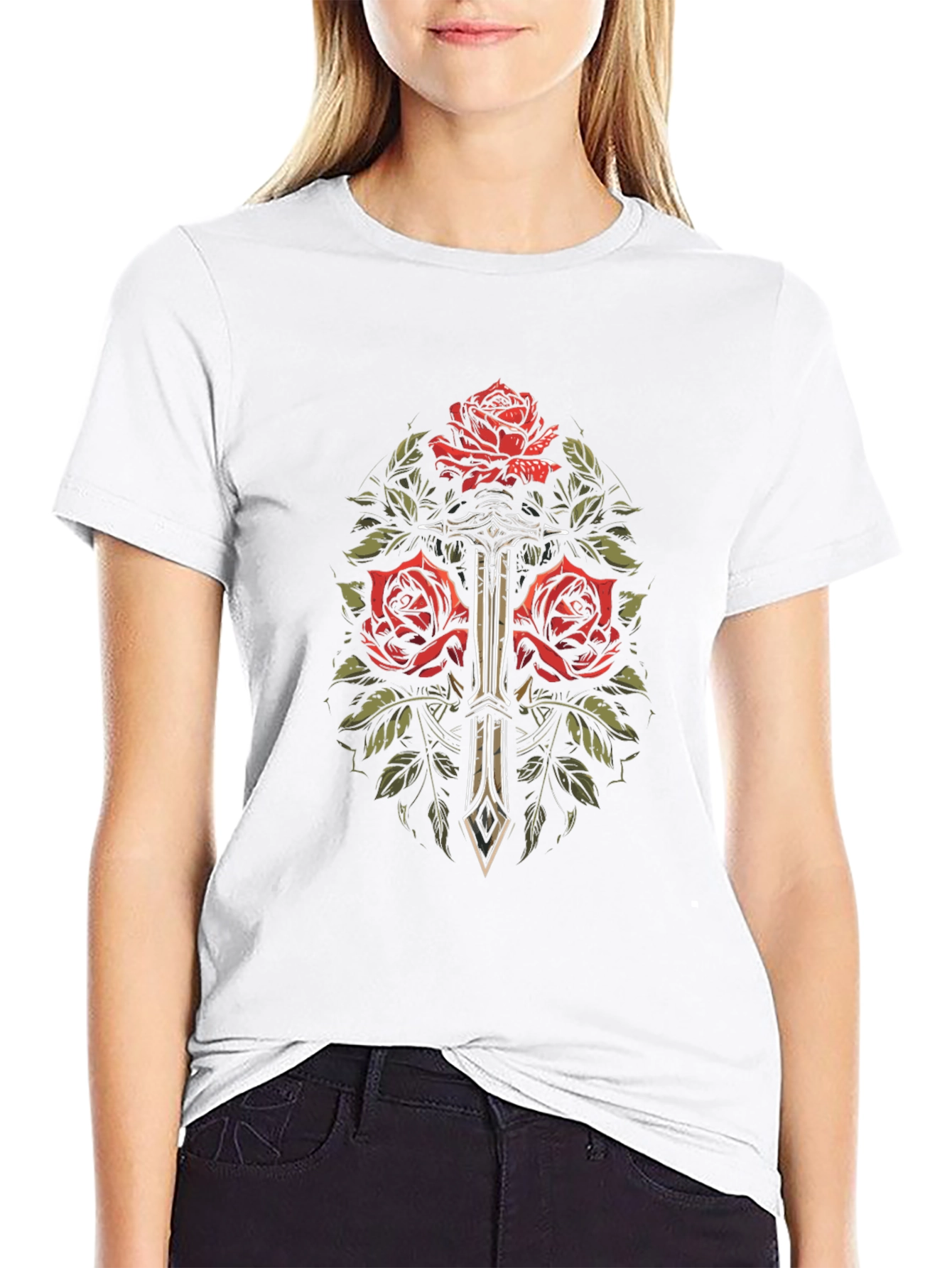 Rose & Dagger Graphic Tee - Edgy Streetwear