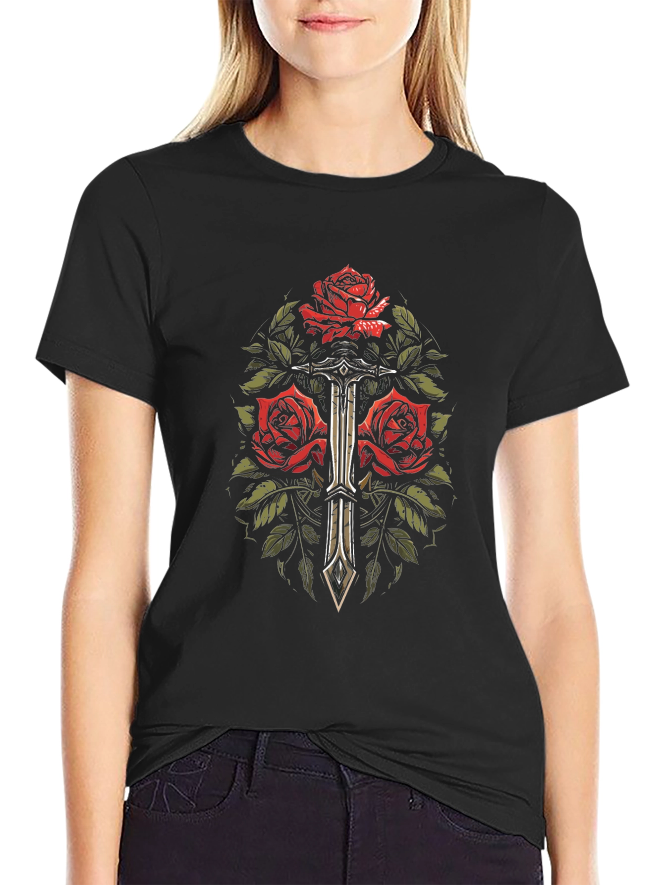 Rose & Dagger Graphic Tee - Edgy Streetwear
