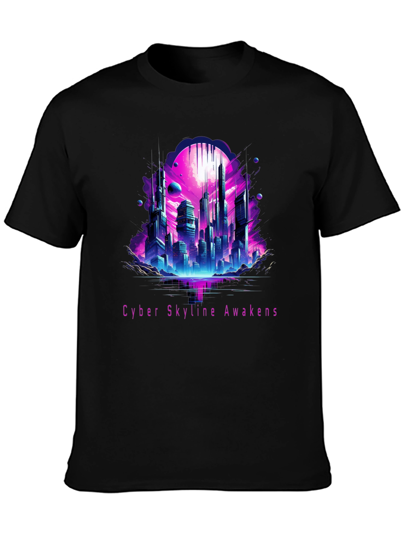 Cyber Skyline Awakens Graphic Tee