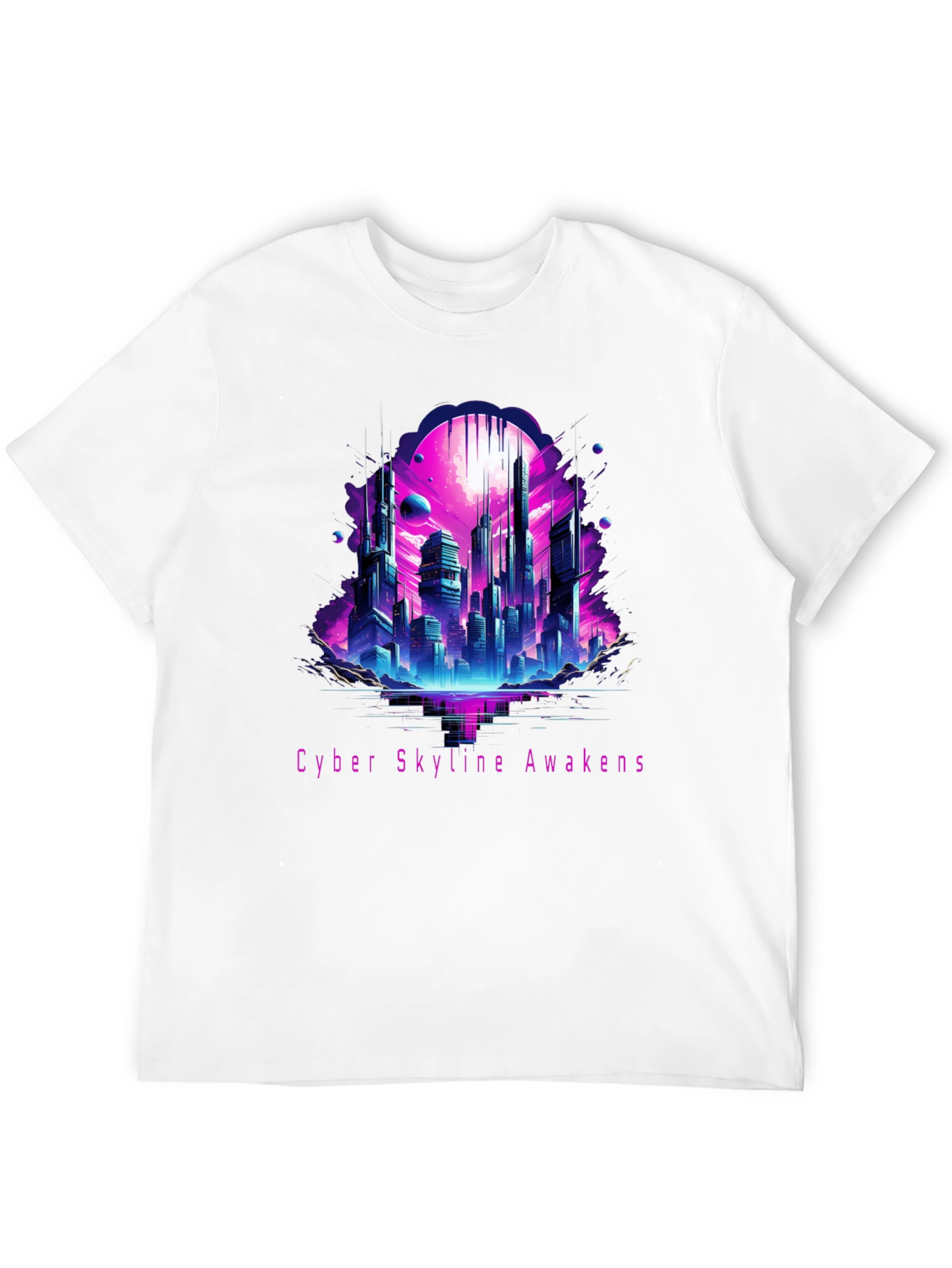 Cyber Skyline Awakens Graphic Tee