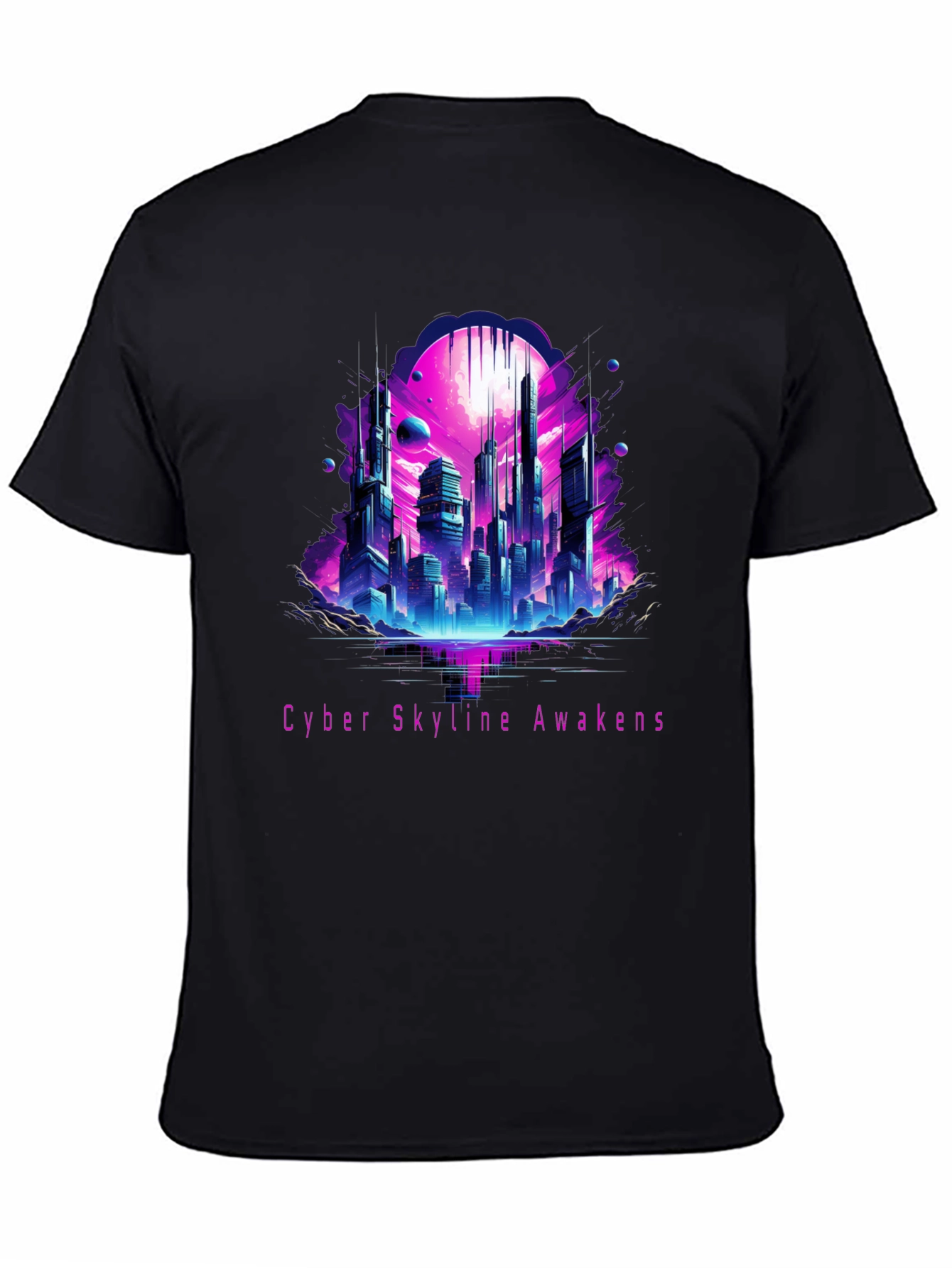 Cyber Skyline Awakens Graphic Tee