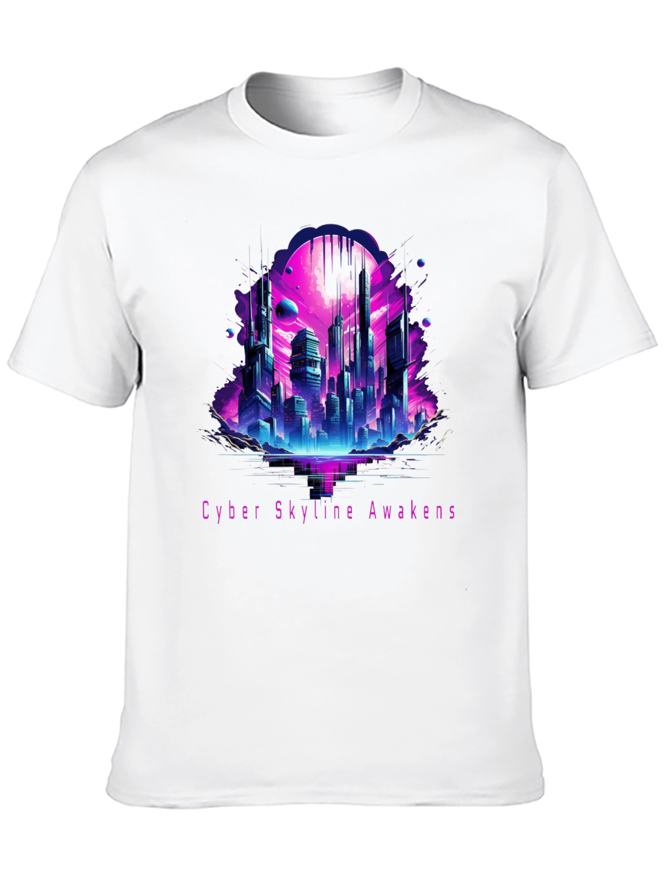 Cyber Skyline Awakens Graphic Tee