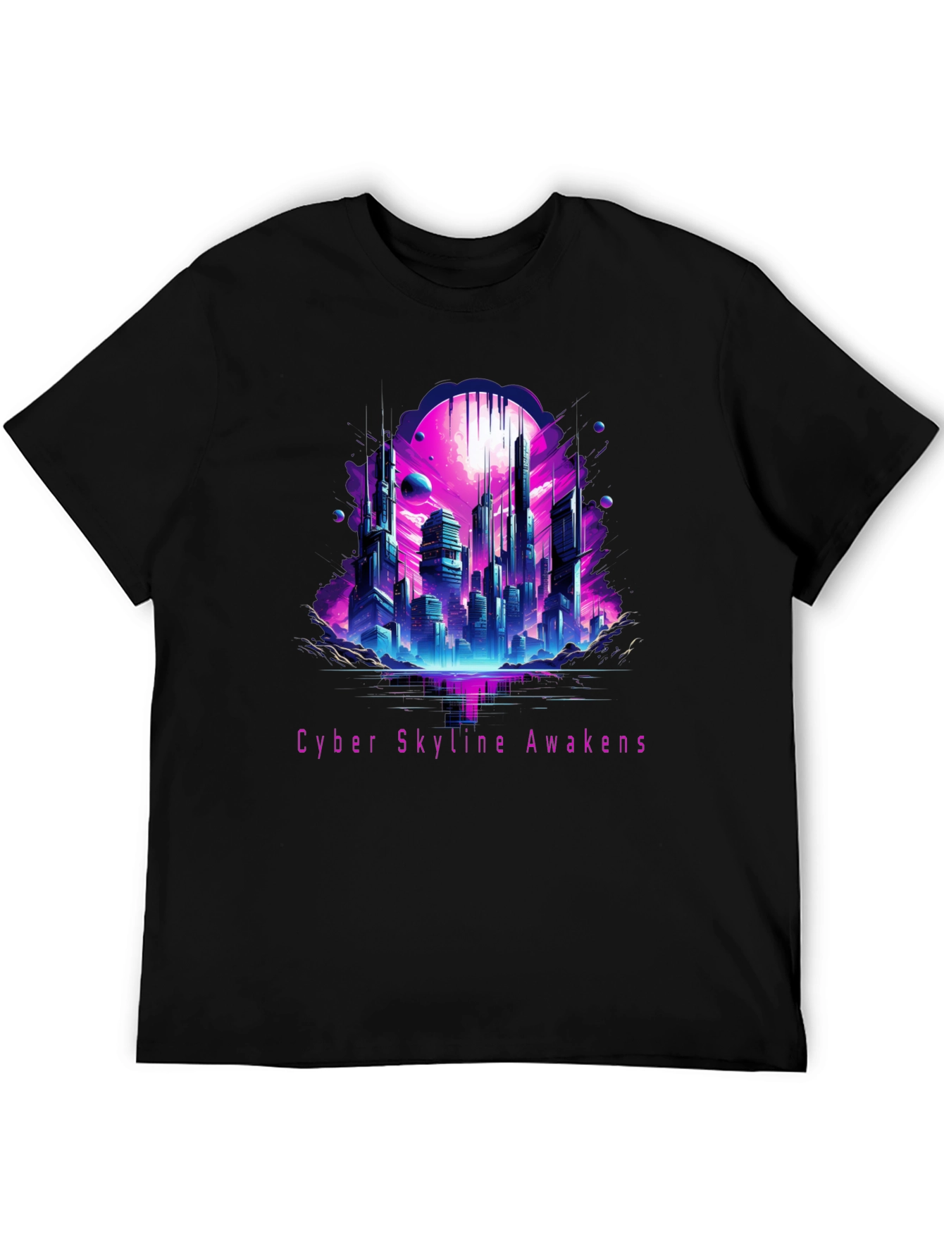 Cyber Skyline Awakens Graphic Tee